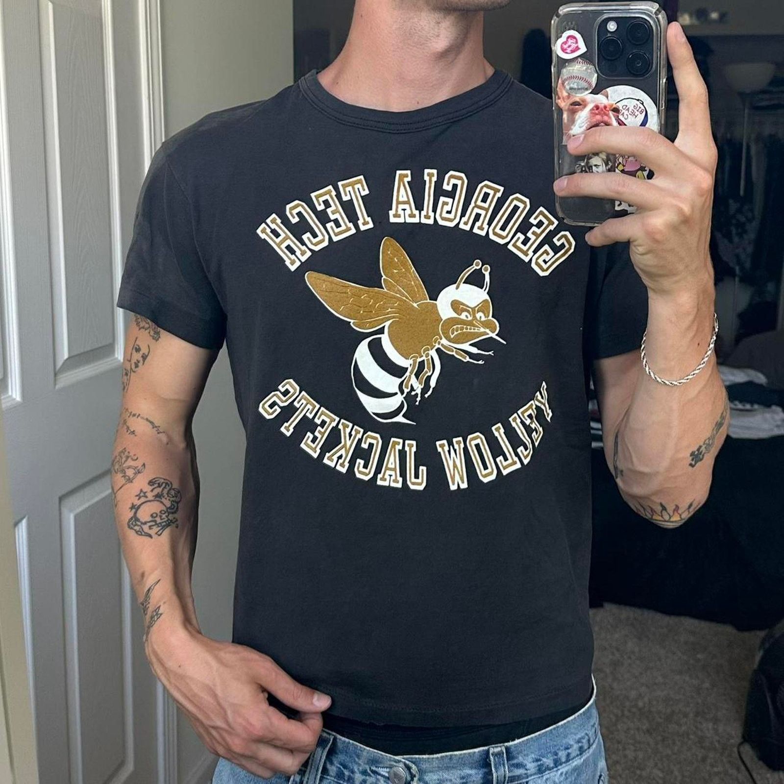 Vintage Vintage 60s 70s Sun Faded Georgia Tech Yellow Jackets shirt Size US M / EU 48-50 / 2 - 1 Thumbnail