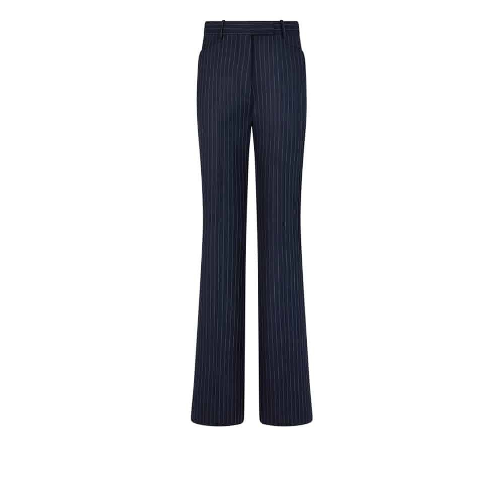 Tom Ford o1loc1c1125 PAW589 Striped Wool Flannel Pant in Blue Size 26" / US 2 / IT 38 - 1 Thumbnail