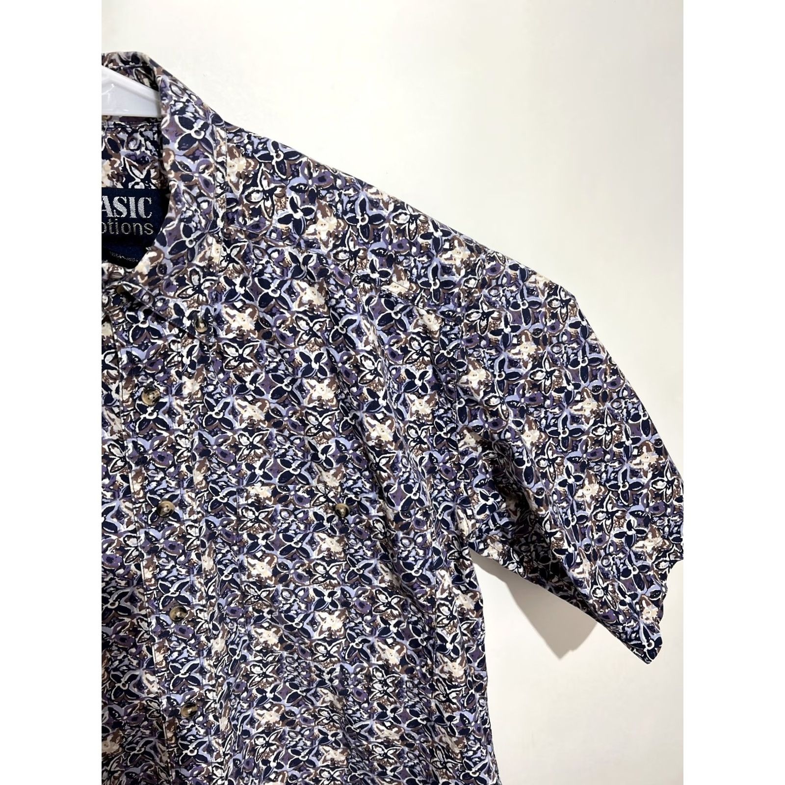 Vintage VINTAGE Basic Options Shirt Men's M Purple Floral Hawaiian Short Sleeve Size US M / EU 48-50 / 2 - 4 Thumbnail