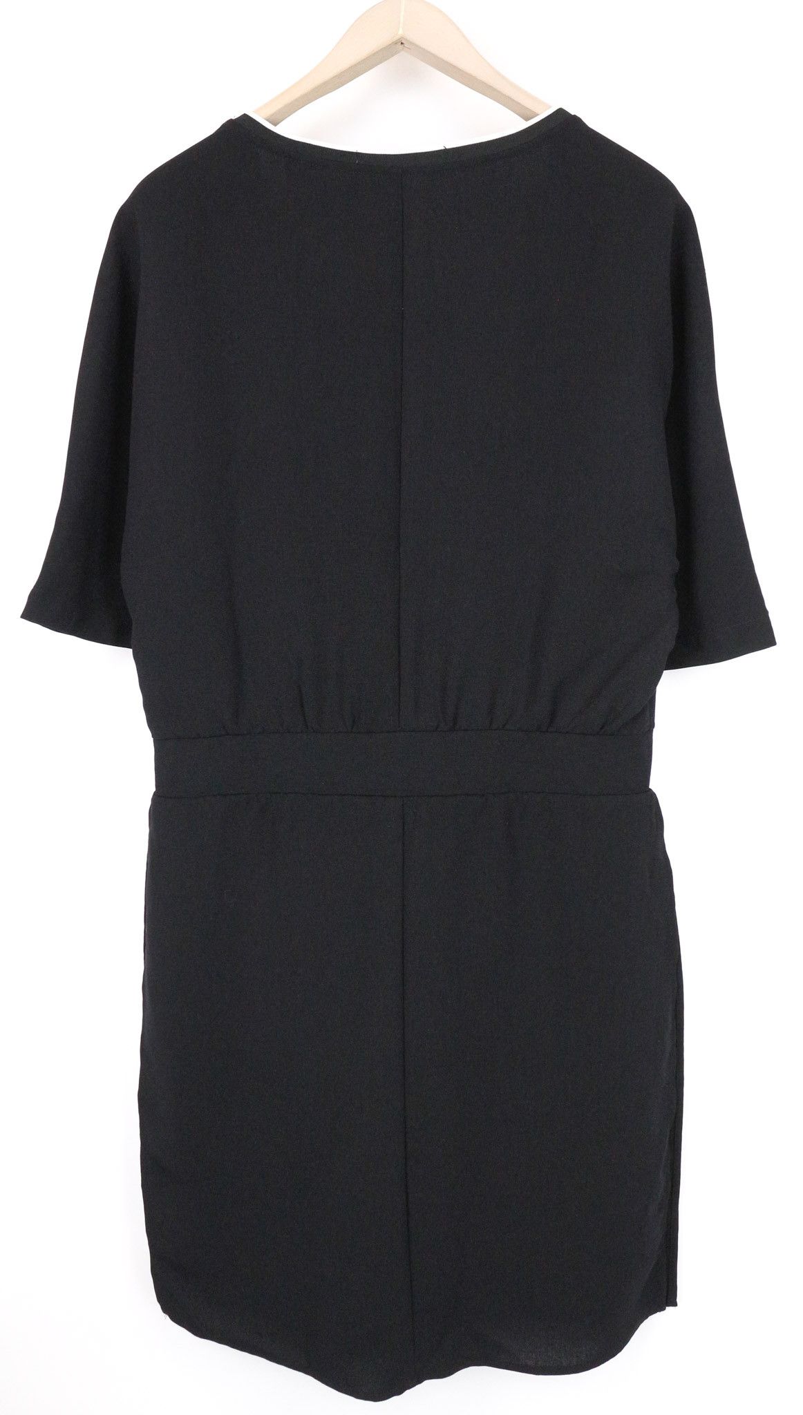 Maison Scotch M Black Layered Short Sleeve V-Neck Dress 74067 Size M / US 6-8 / IT 42-44 - 2 Thumbnail