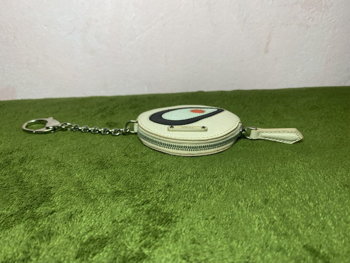 Designer × Fendi FENDI Monster Eye Round Coin Purse Keychain Leather Pink Size ONE SIZE - 4 Thumbnail
