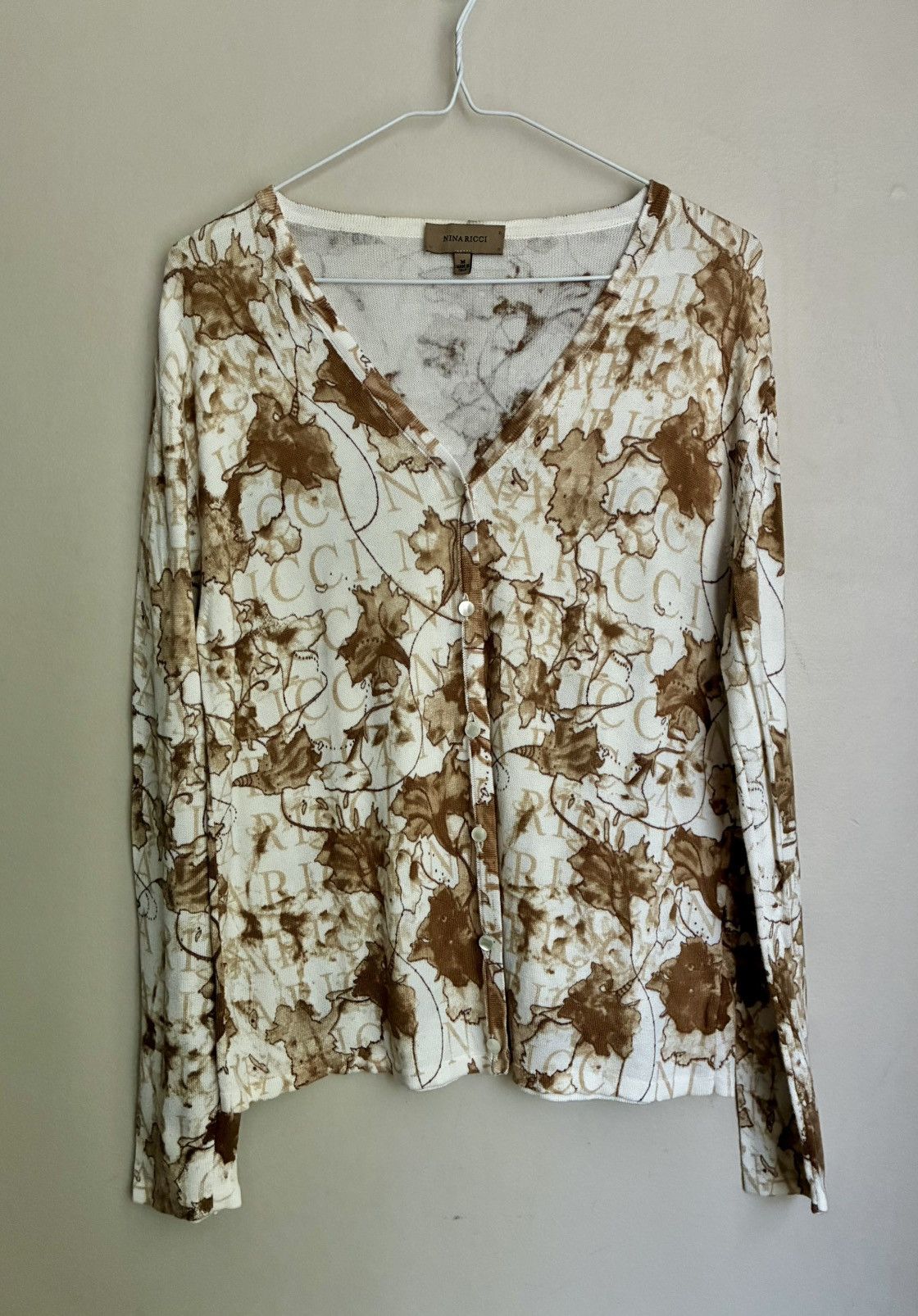 Nina Ricci Nina Ricci Autumnal Leaves/ Logo Print 2 Piece Twinset Size M / US 6-8 / IT 42-44 - 12 Thumbnail