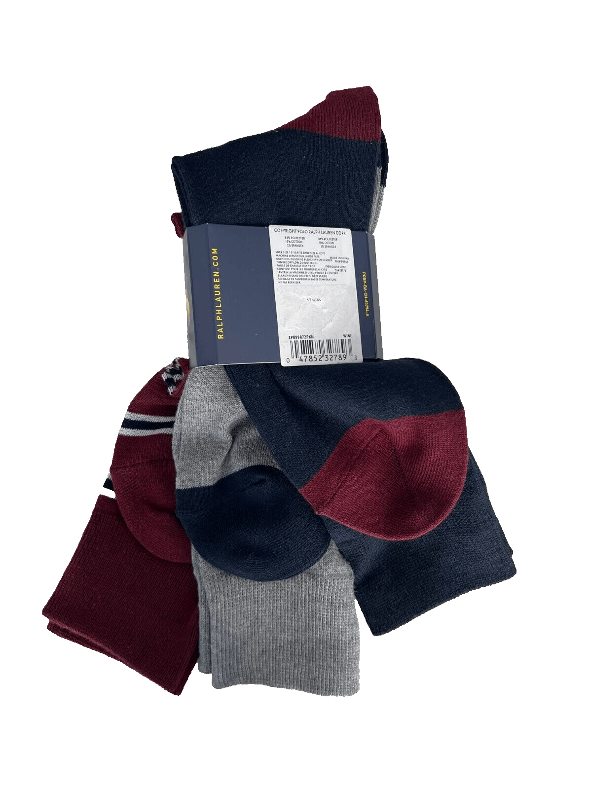 Polo Ralph Lauren Polo Ralph Lauren 3-Pair Socks Wine Stripe / Grey / Navy Size ONE SIZE - 2 Thumbnail