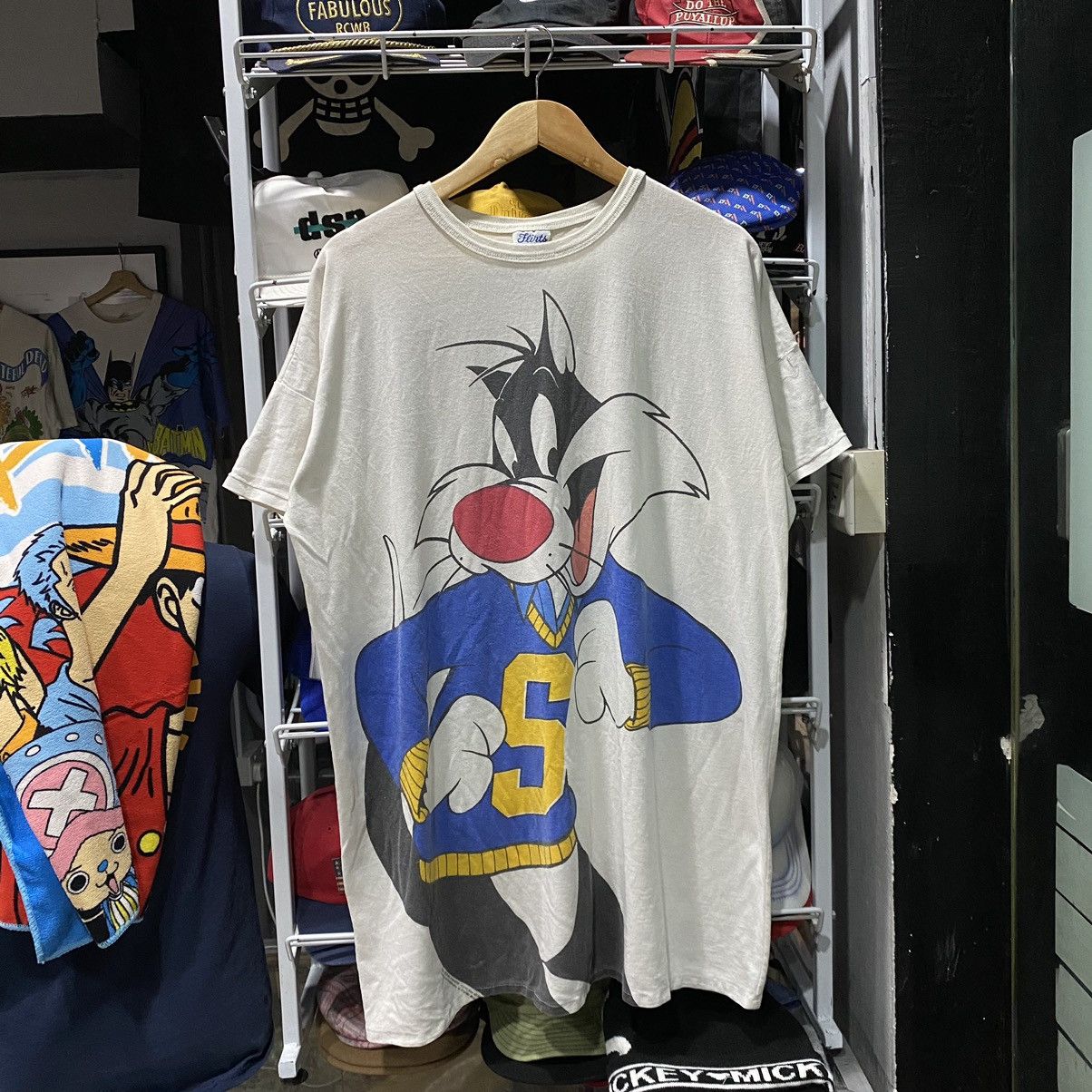 Image of 1990X Clothing x Vintage Wb Looney Tunes Sylvester Big Face Collection Tee in White (Size 2XL)