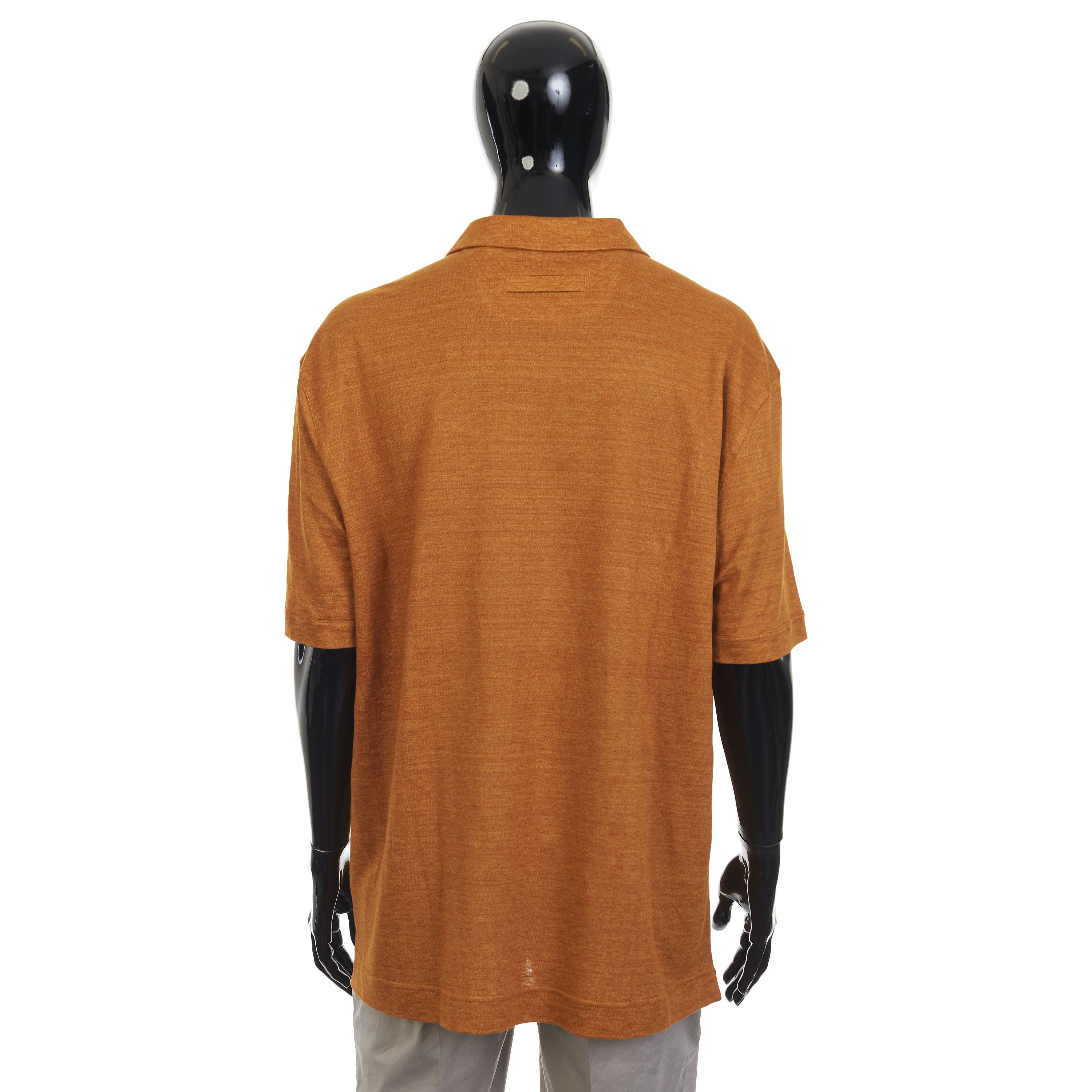 Ermenegildo Zegna Ochre Oasi Lino Open Polo Shirt Size 60 Size US XXL / EU 58 / 5 - 5 Thumbnail