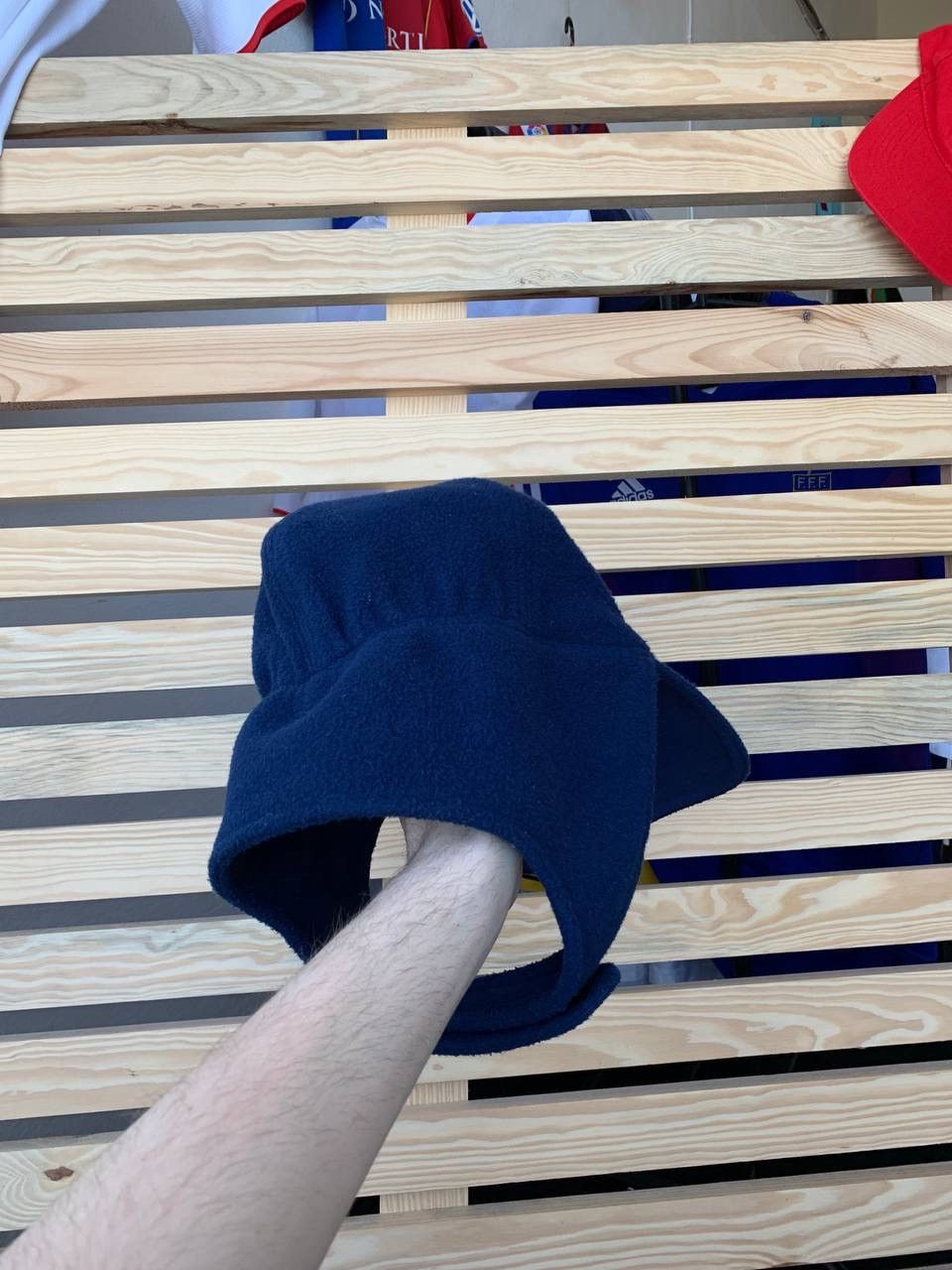 Nike × Vintage Vintage Nike-Fit Navy Fleece 2 In 1 Cap Ear Cover Hat Size ONE SIZE - 7 Thumbnail