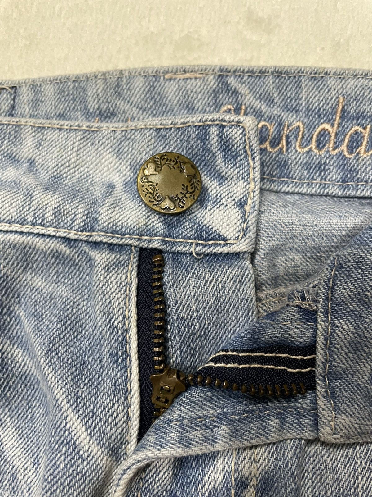 Japanese Brand Vintage Sky Bomber faded distress riped denim jeans Size US 30 / EU 46 - 8 Thumbnail