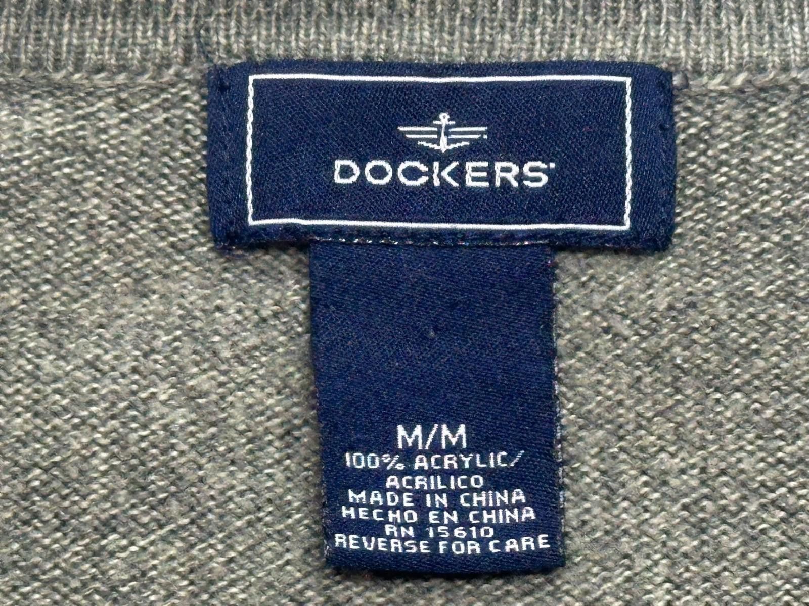 Dockers Dockers Acrylic 1/4 Button Argyle Sweater Green Mens M Size US M / EU 48-50 / 2 - 3 Thumbnail