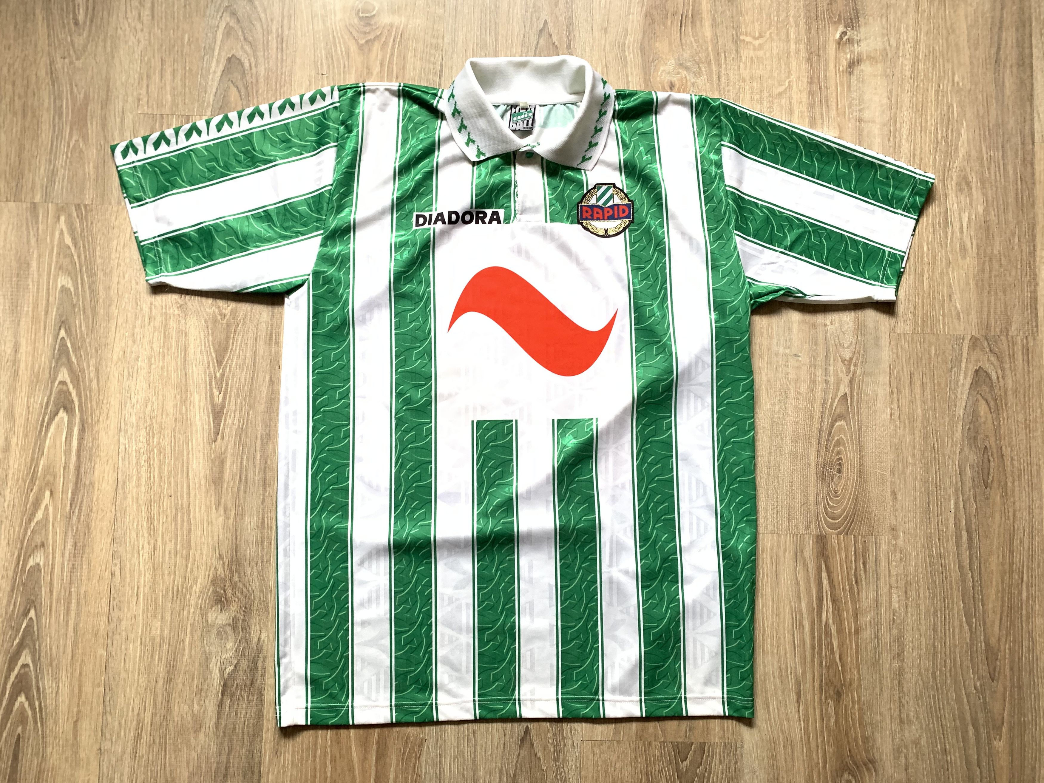 Diadora Vintage Diadora Rapid Vienna Home Shirt 1996-1998 Size US XXL / EU 58 / 5 - 1 Thumbnail