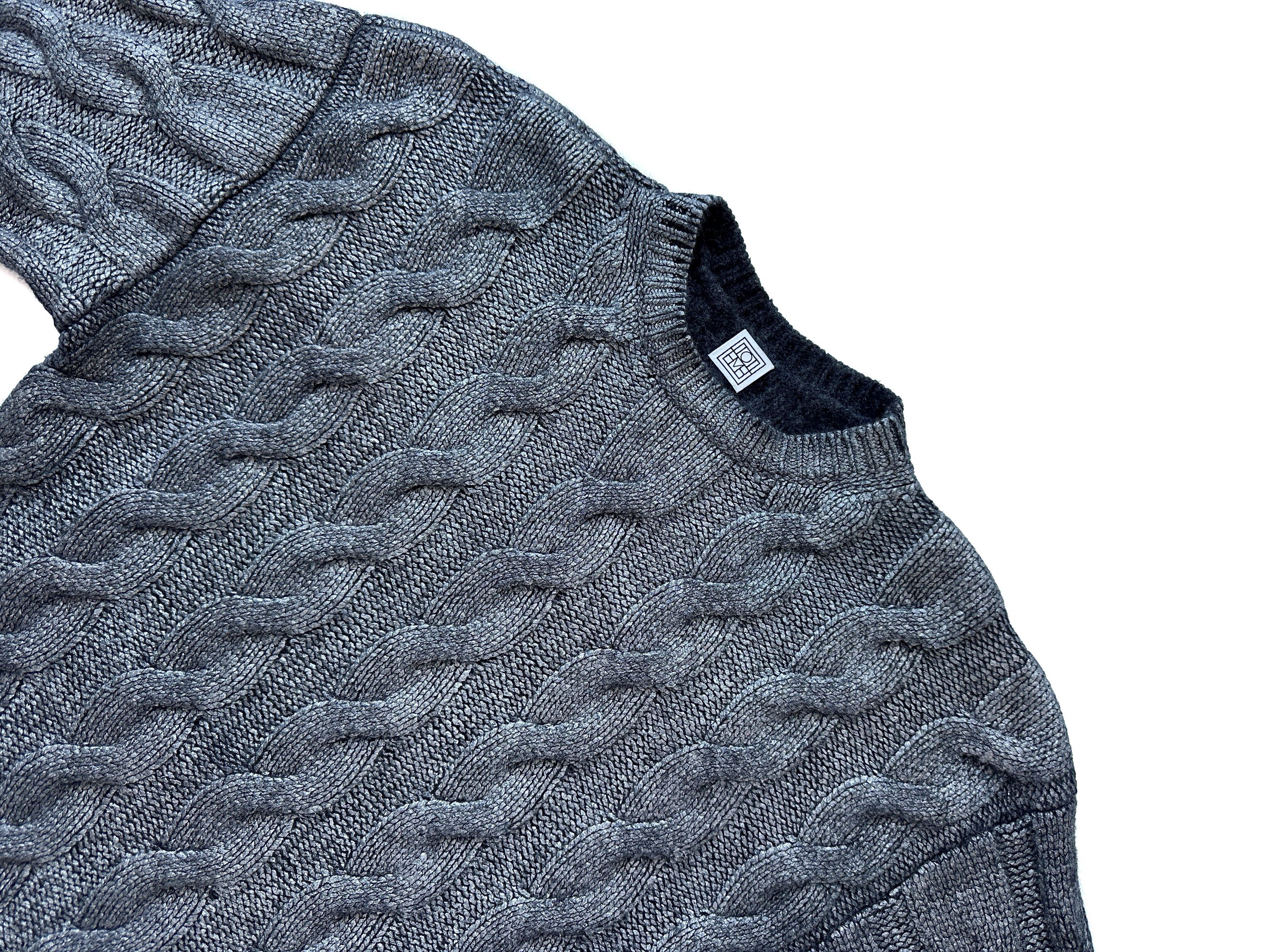 Toteme TOTEME silver oversized wool cable knit sweater Size XS / US 0-2 / IT 36-38 - 5 Thumbnail