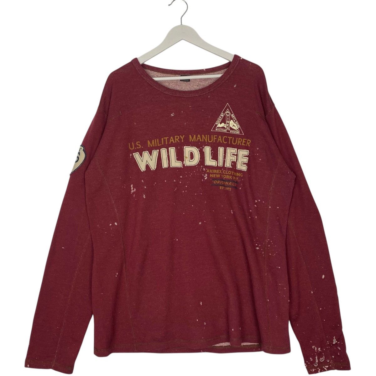 Vintage Vintage Avirex USA Big Logo Printed Sweatshirt Maroon Size US XL / EU 56 / 4 - 1 Thumbnail