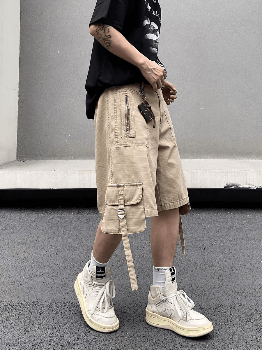 Japanese Brand Retro Hip Hop Multi-Pocket Loose Casual Shorts Size US 30 / EU 46 - 3 Thumbnail