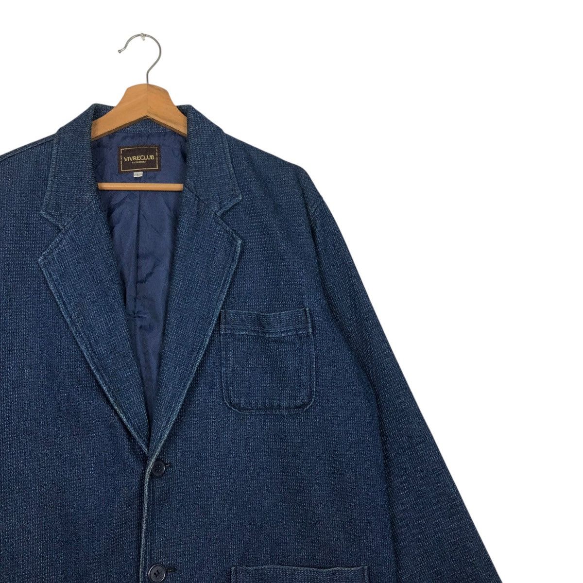 Indigo 🔥VINTAGE DENIM WORKER JACKET INDIGO VIVRECLUB ISSEY MIYAKE Size US L / EU 52-54 / 3 - 8 Thumbnail