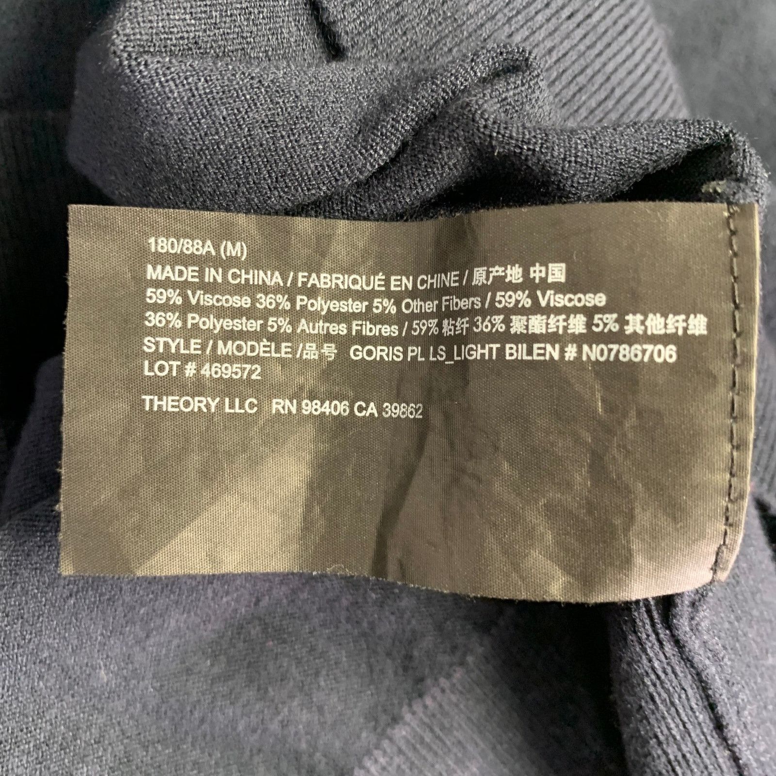 Theory THEORY Size M Goris Navy Viscose Blend Polo Pullover Size US M / EU 48-50 / 2 - 6 Thumbnail