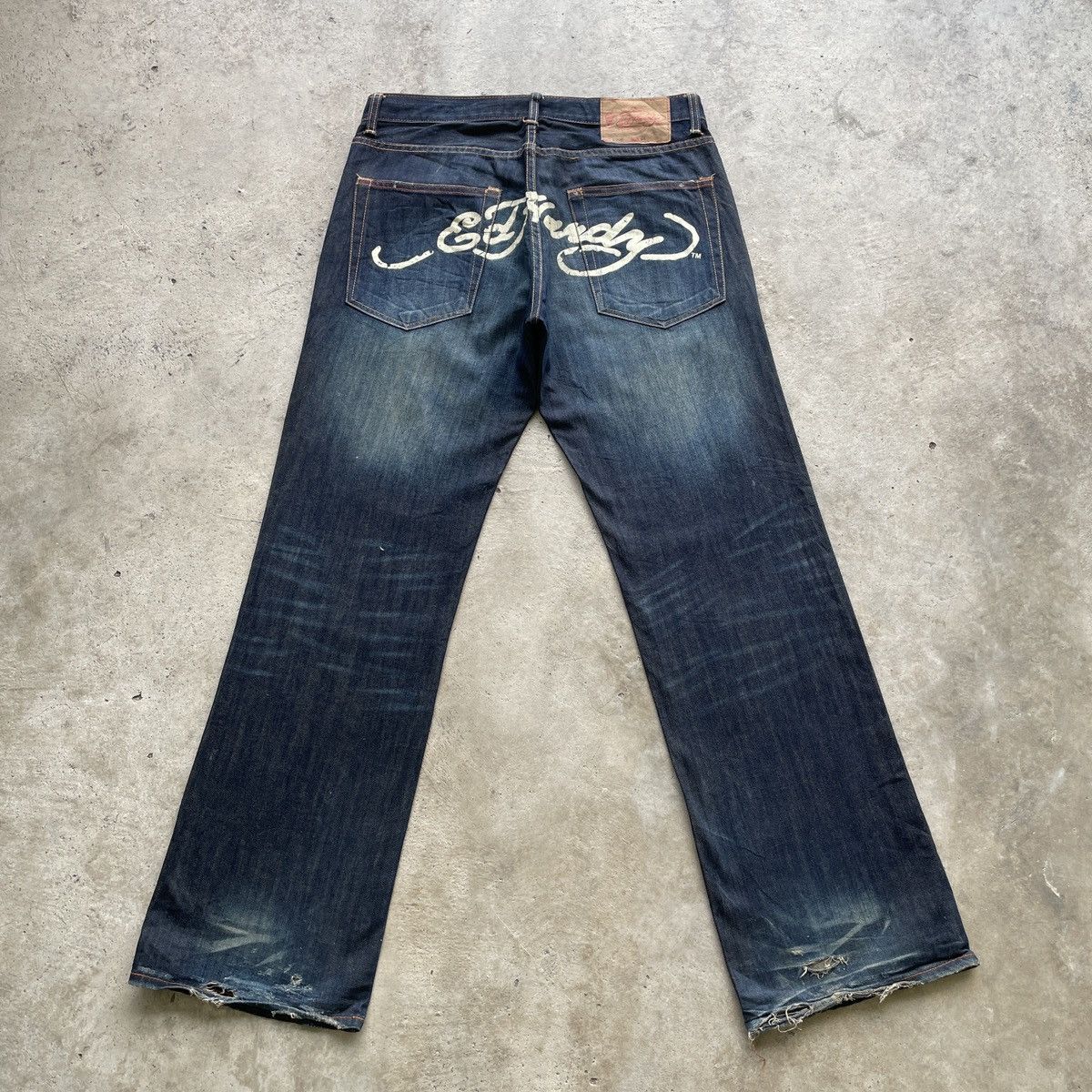 Christian Audigier Vintage Ed Hardy BAGGY “Death Before Dishonor” Jeans Pants Size US 36 / EU 52 - 2 Thumbnail