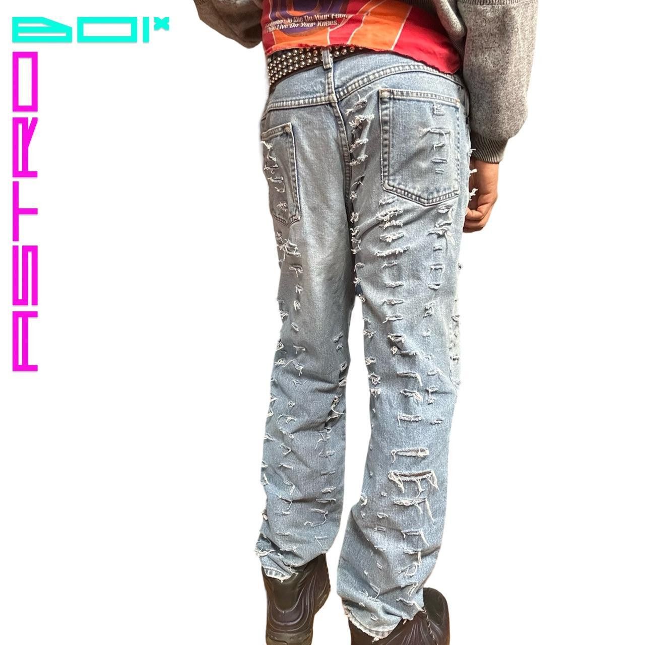 Eddie Bauer ASTROBOI* Distressed Faded Light Blue Jeans - 34/34 US Size US 34 / EU 50 - 5 Thumbnail