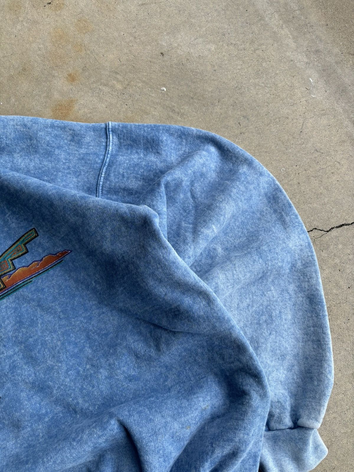 Native × Vintage Crazy Tribal Blue Dyed Boxy Denali Native Hanes Sweater Size US L / EU 52-54 / 3 - 4 Thumbnail