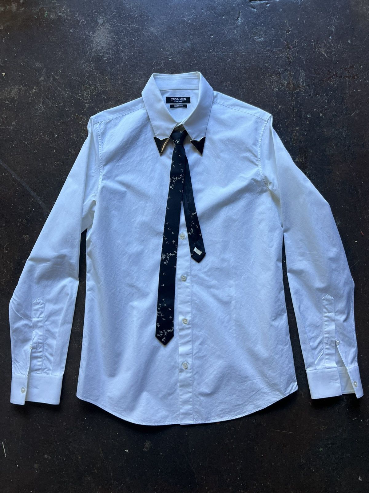 Calvin Klein 205W39NYC Arrow Lapel Collar Shirt Size US M / EU 48-50 / 2 - 1 Thumbnail
