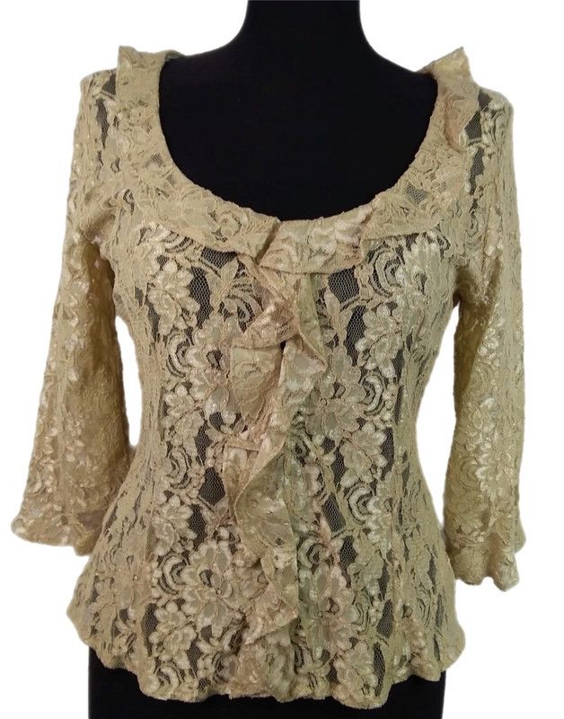 Vintage Blouse Vintage Y2K Lace Frills Fairy Cottage Core Size M / US 6-8 / IT 42-44 - 1 Thumbnail