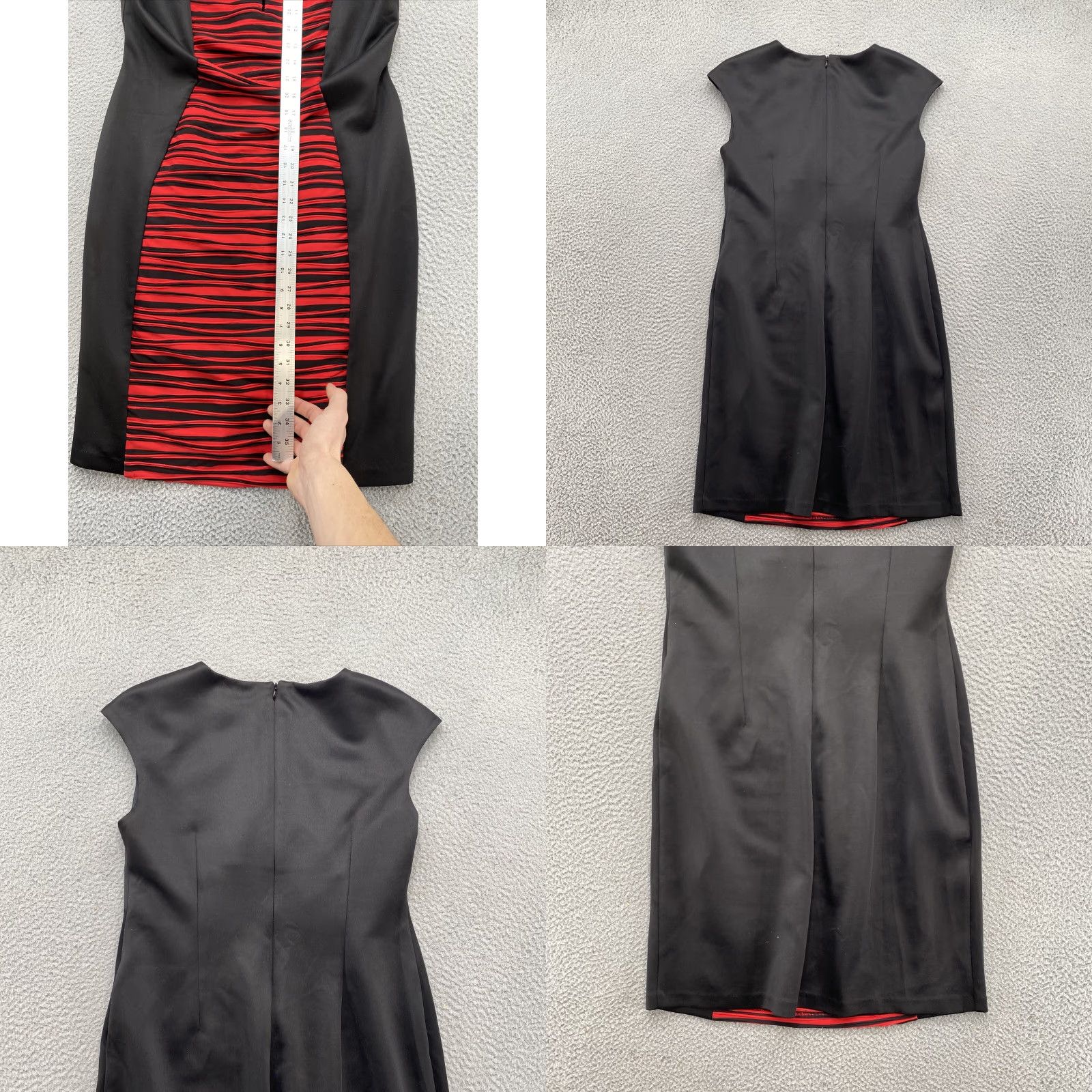 Vintage Connected Women’s Black Red Striped Sheath Sleeveless Polyester Dress Size 12 Size XL / US 12-14 / IT 48-50 - 8 Thumbnail