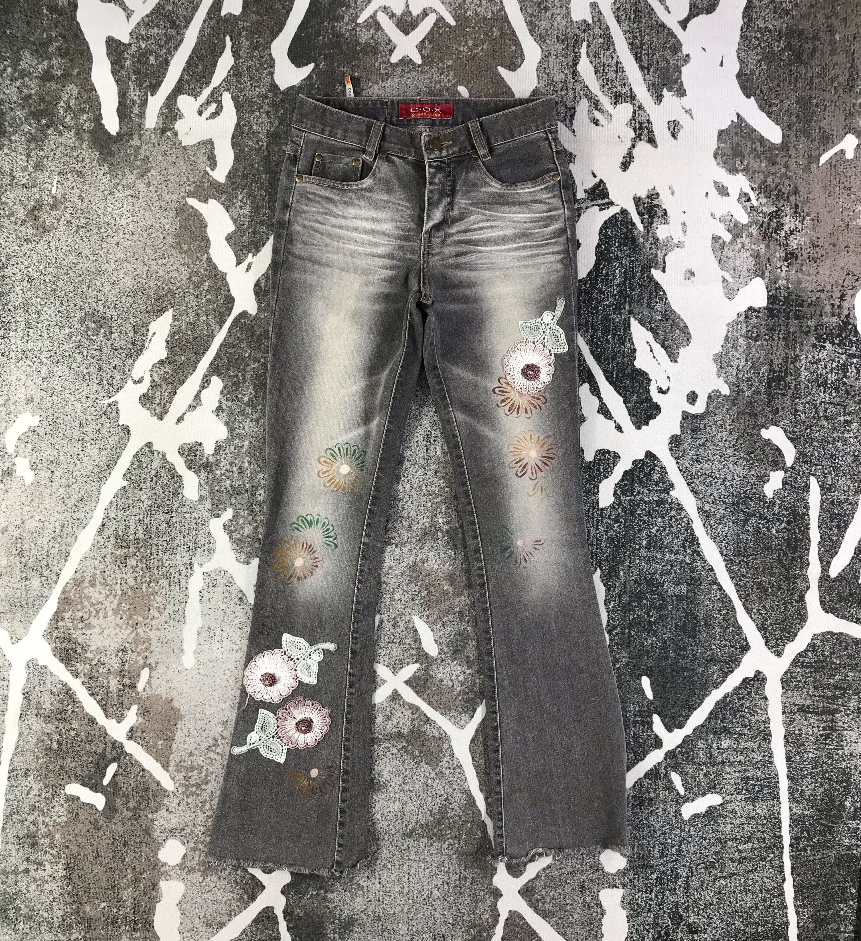 Japanese Brand C.O.X Flora Jeans Patchwork Flare Denim KJ1623 Size 26" / US 2 / IT 38 - 1 Thumbnail
