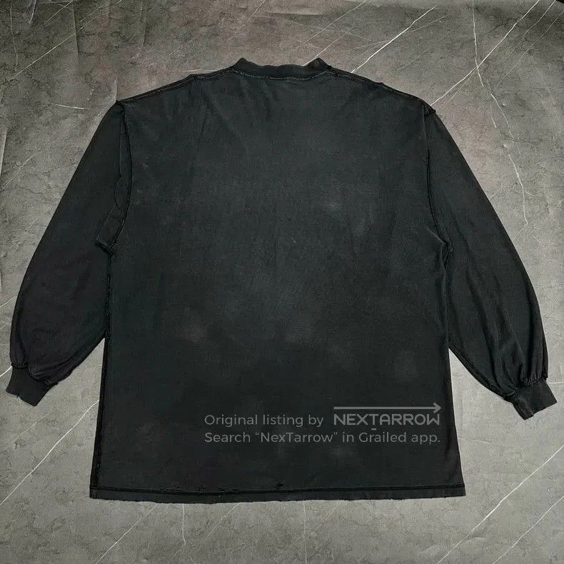 Balenciaga Balenciaga SS25 Distressed Logo Longsleeve. Size US L / EU 52-54 / 3 - 2 Thumbnail