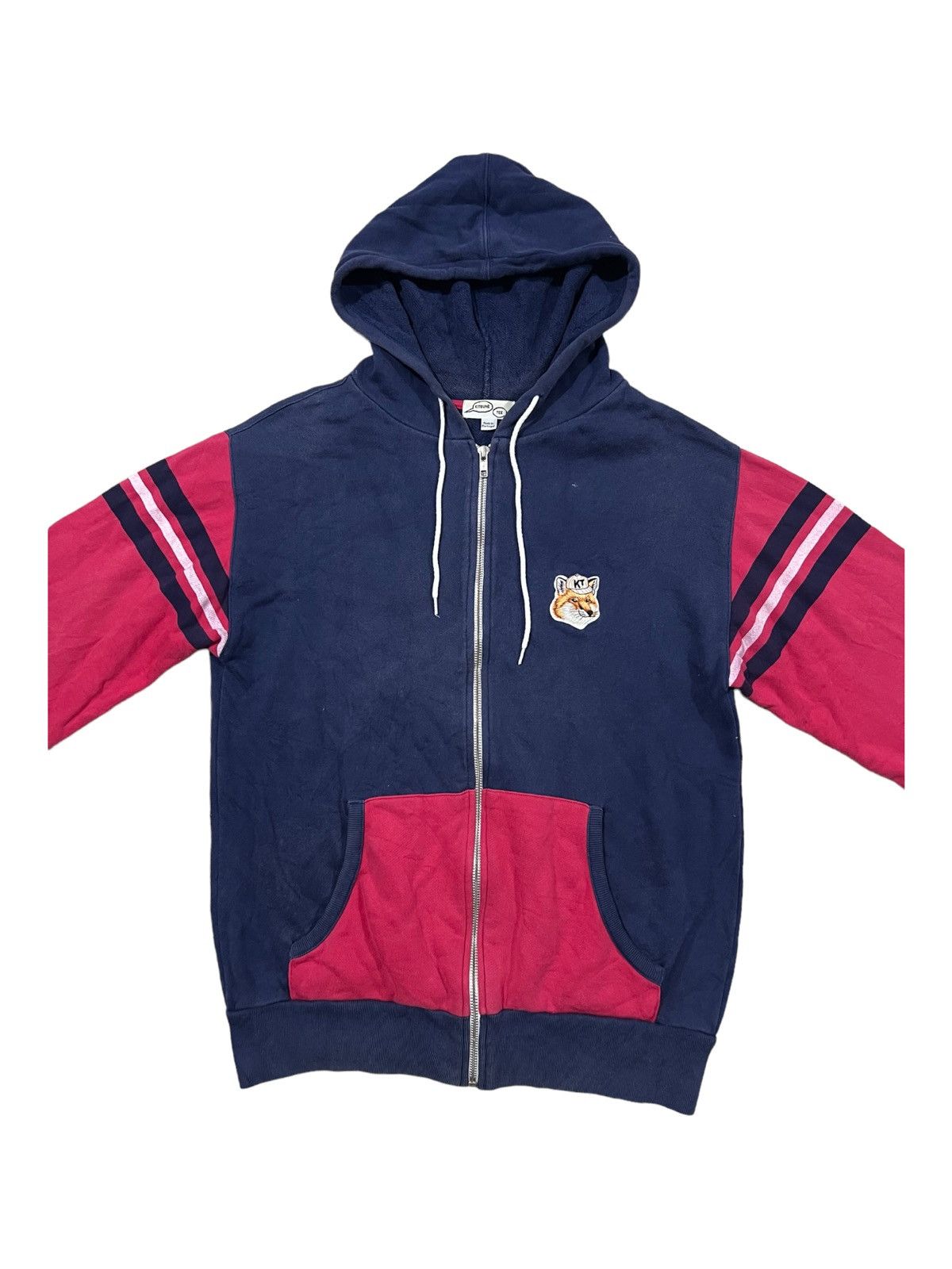 Maison Kitsune Maison Kitsune Paris 3 Bar Two Tones Zipper Hoodie Size US M / EU 48-50 / 2 - 3 Thumbnail