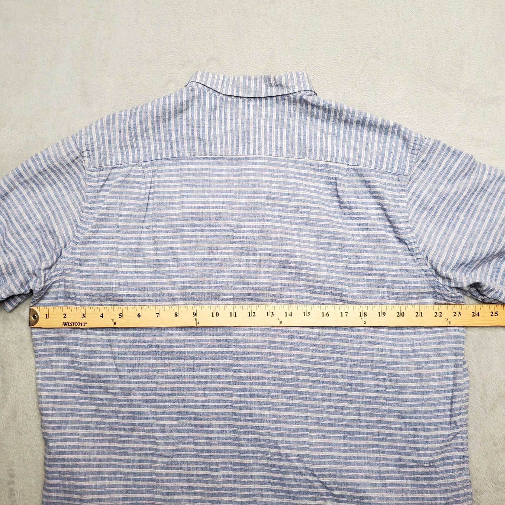 Old Navy Old Navy Linen Shirt Mens XL Blue Striped Linen Blend Summer Comfort Shirt Size US XL / EU 56 / 4 - 6 Thumbnail