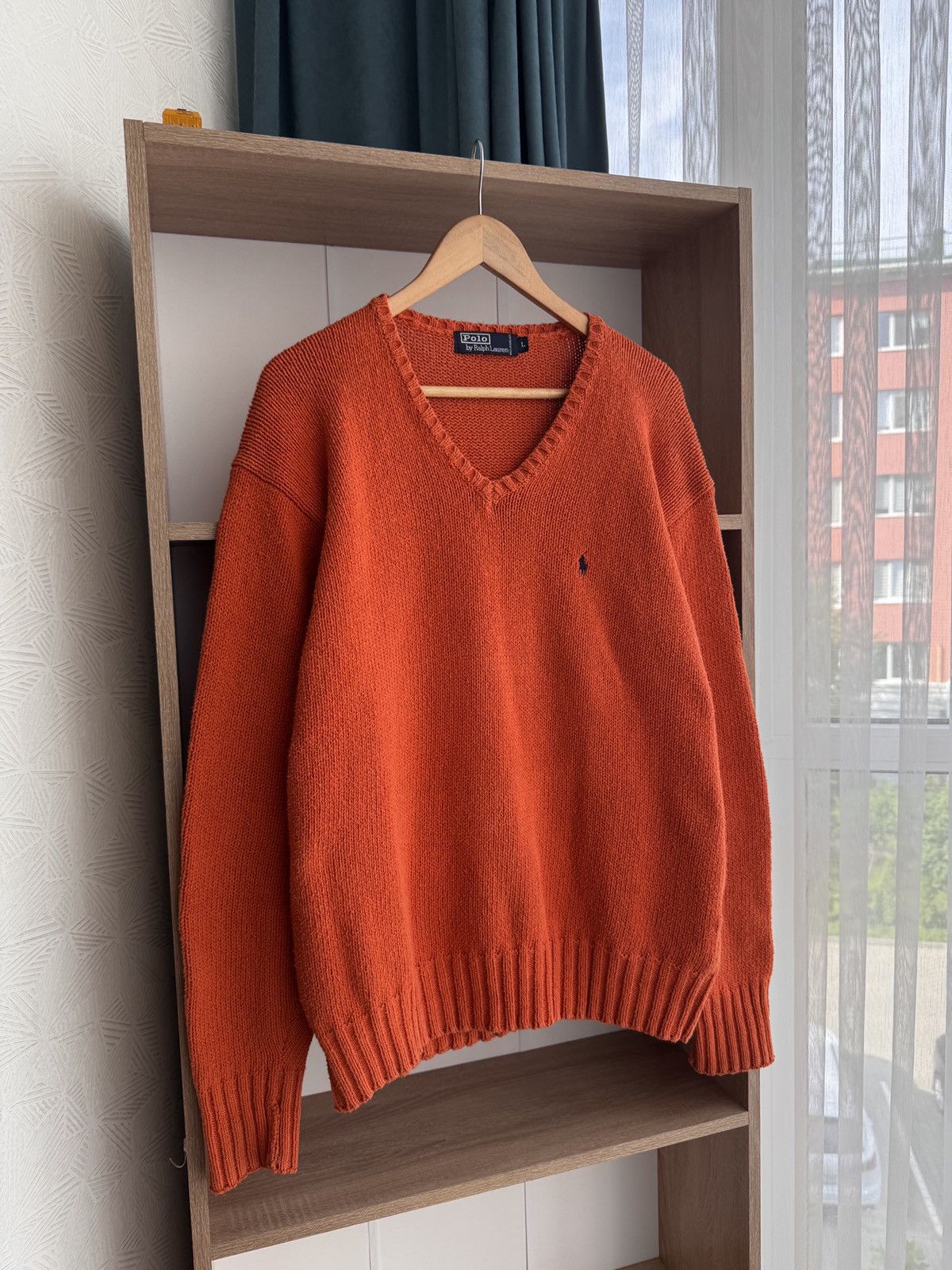 Polo Ralph Lauren × Vintage Vintage Polo Ralph Lauren Orange Heavyweight Knit Sweater Size US L / EU 52-54 / 3 - 6 Thumbnail