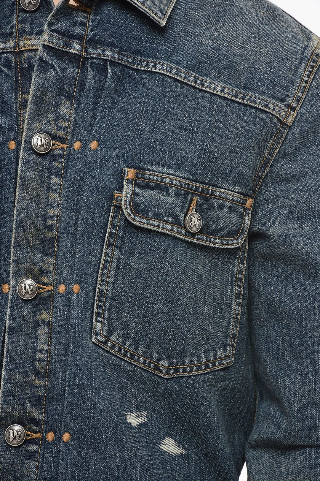 Palm Angels og1mm0326 Denim Jacket in Blue Size US XXL / EU 58 / 5 - 3 Thumbnail