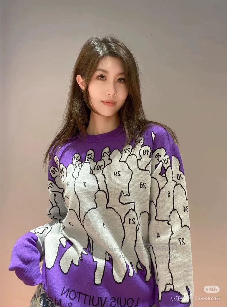 Louis Vuitton Louis Vuitton Purple digital portrait letter logo knitted Size US S / EU 44-46 / 1 - 8 Thumbnail