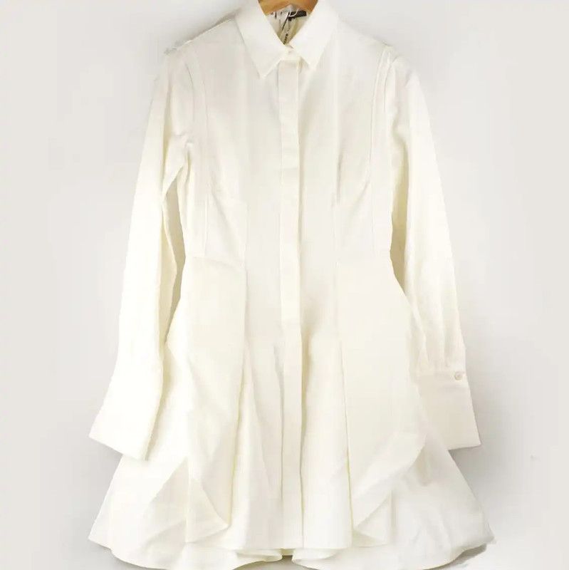 Alexander McQueen Alexander McQUEEN Pleated White Summer Dress 0089 Size S / US 4 / IT 40 - 1 Thumbnail