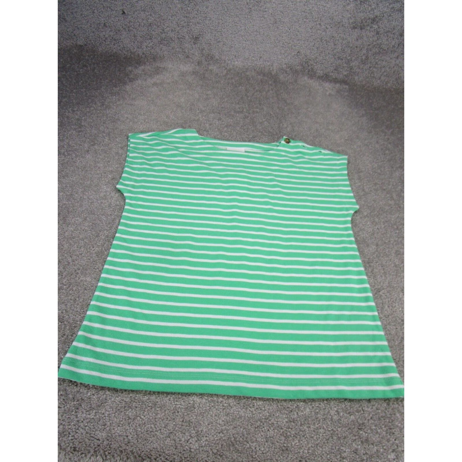 J. Jill Womens Green Striped J Jill Shirt Xs Extra Large Casual Short Sleeve Size XS / US 0-2 / IT 36-38 - 1 Thumbnail