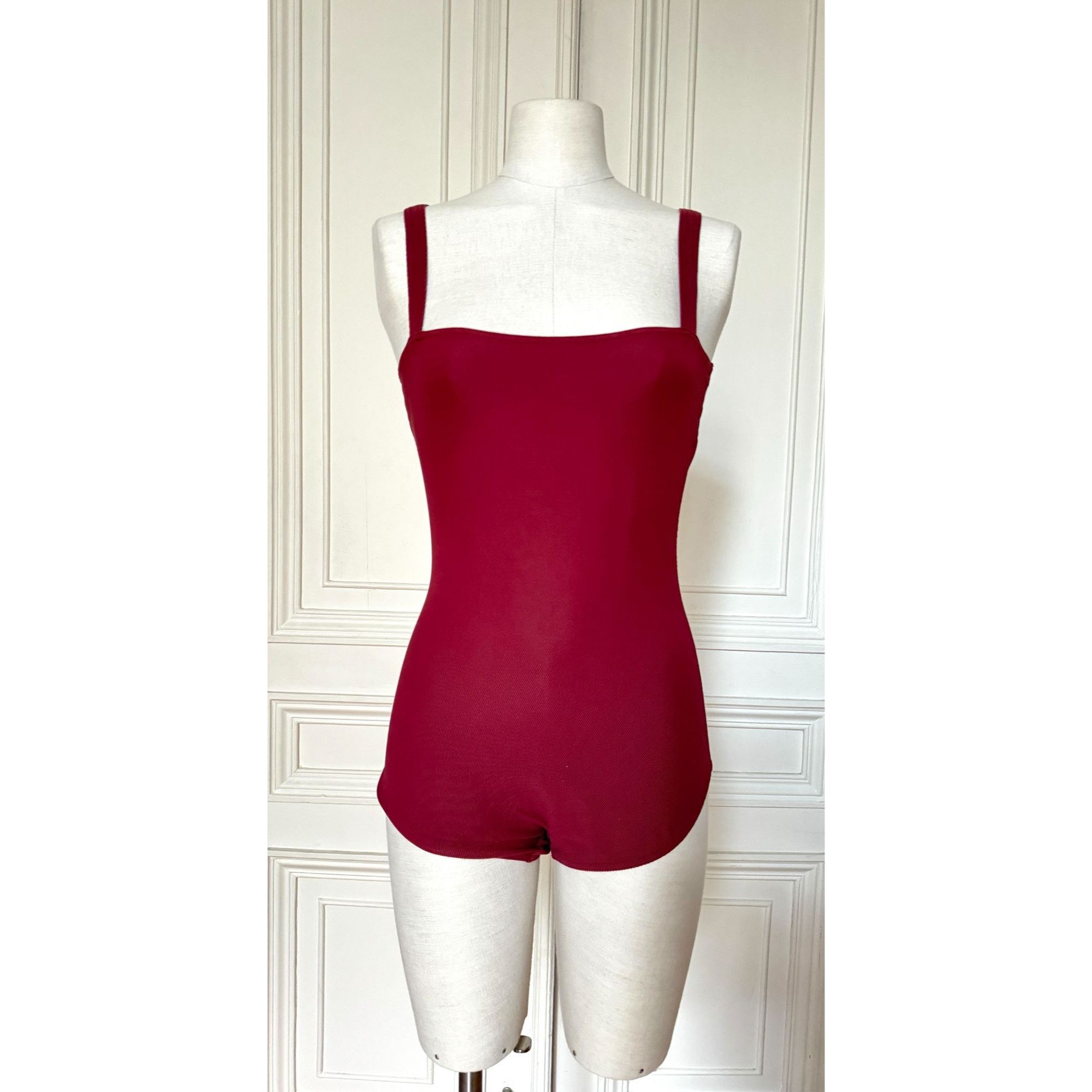 Hermes Burgundy One-Piece Swimsuit Size S / US 4 / IT 40 - 1 Thumbnail