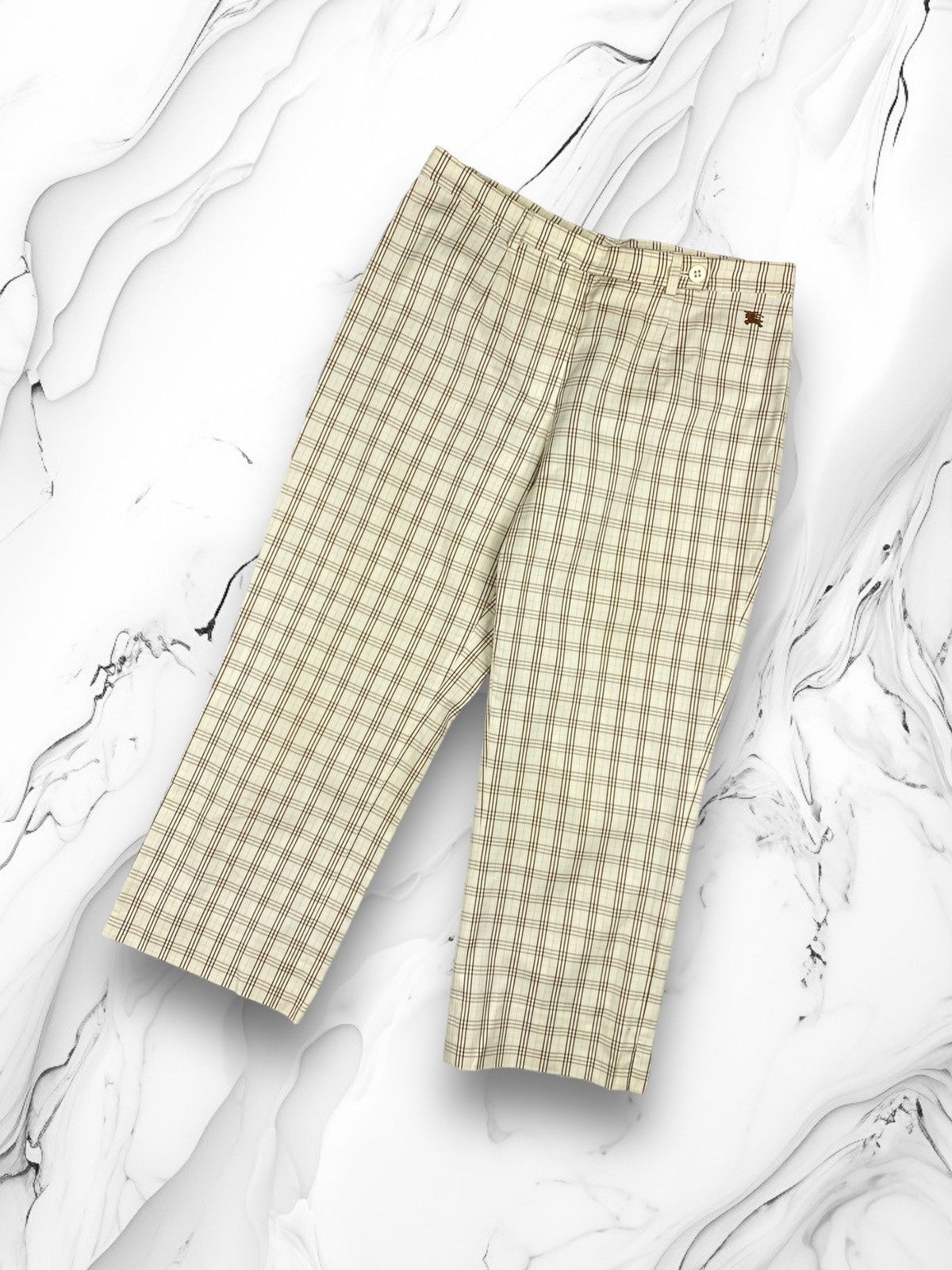 Burberry × Vintage Vintage Burberry Nowa Check Cropped Pants Checkered Size 27" / US 4 / IT 40 - 1 Thumbnail