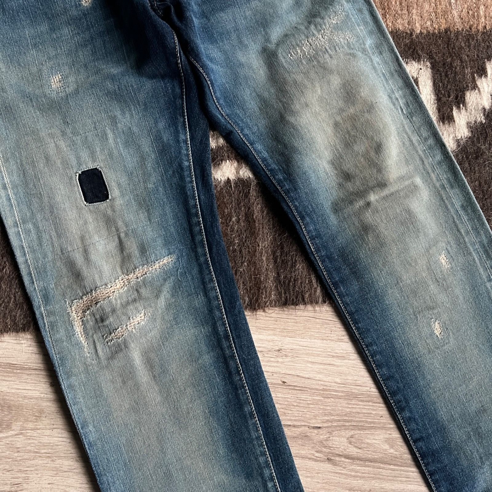 Edwin Edwin Selvedge Jeans Japanese Denim Slim Fit Distressed 9828 Size US 32 / EU 48 - 11 Thumbnail