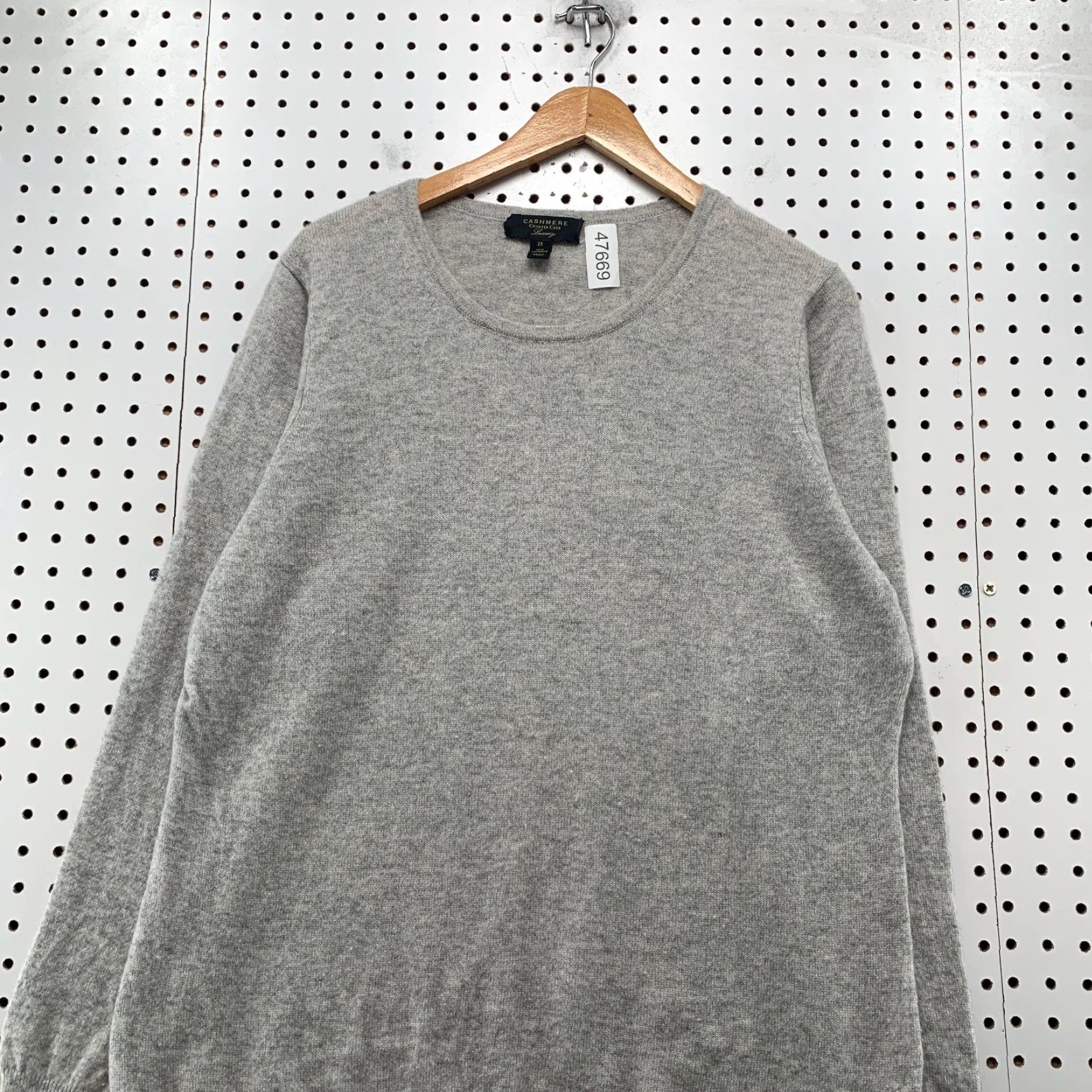 Charter Club Charter Club Sweater 2X Gray Cashmere Pullover Womens Dolman Knit Round Neck Long Sleeve Casual Winter Fall Spring Pullover Vintage No Size XXL / US 16-18 / IT 52-54 - 4 Thumbnail