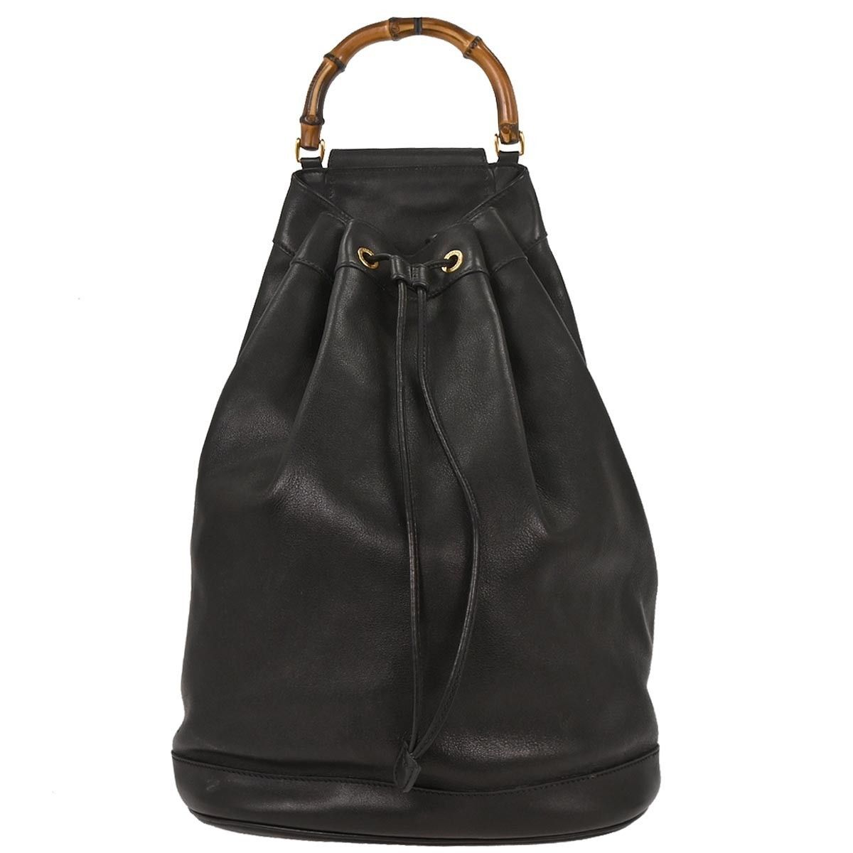 Gucci Gucci Vintage Bamboo Sling Backpack Leather Size ONE SIZE - 1 Thumbnail