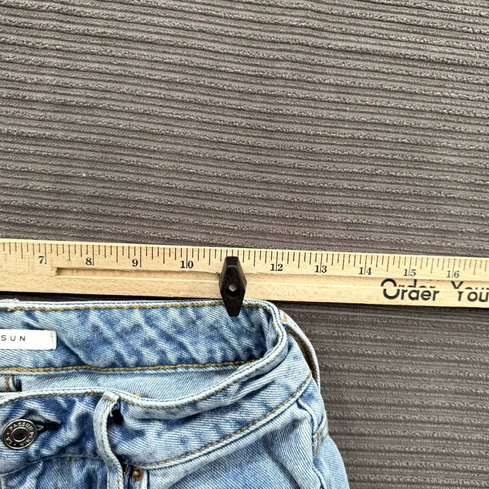 Pacsun Pacsun Mom Jeans Women 25 Blue Cotton Colorblock Patchwork Light Wash Comfort Jeans Retro Bohemian Womens Size 42" / US 20 - 5 Thumbnail