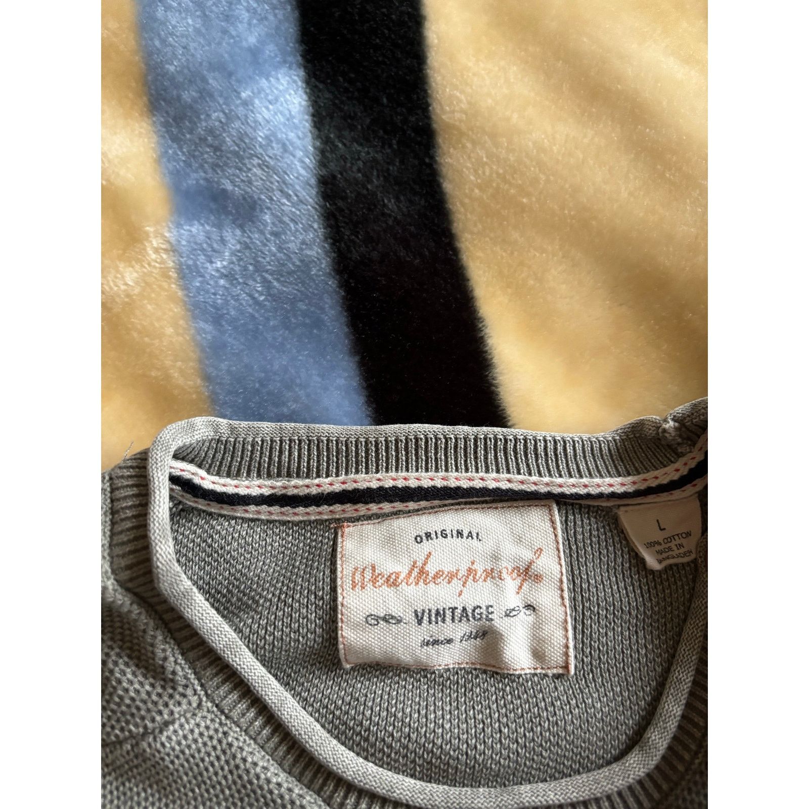 Weatherproof Vintage Gray Knit Crewneck Sweater Men’s Large 100% Cotton Size US L / EU 52-54 / 3 - 2 Thumbnail