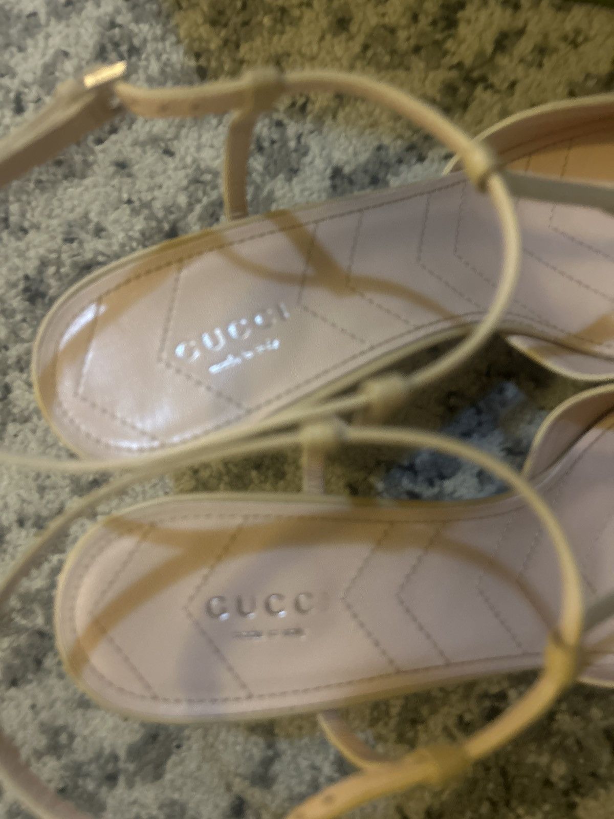 Gucci Gucci Double G T-Bar Leather Pumps Wheat Size US 10 / IT 40 - 6 Thumbnail