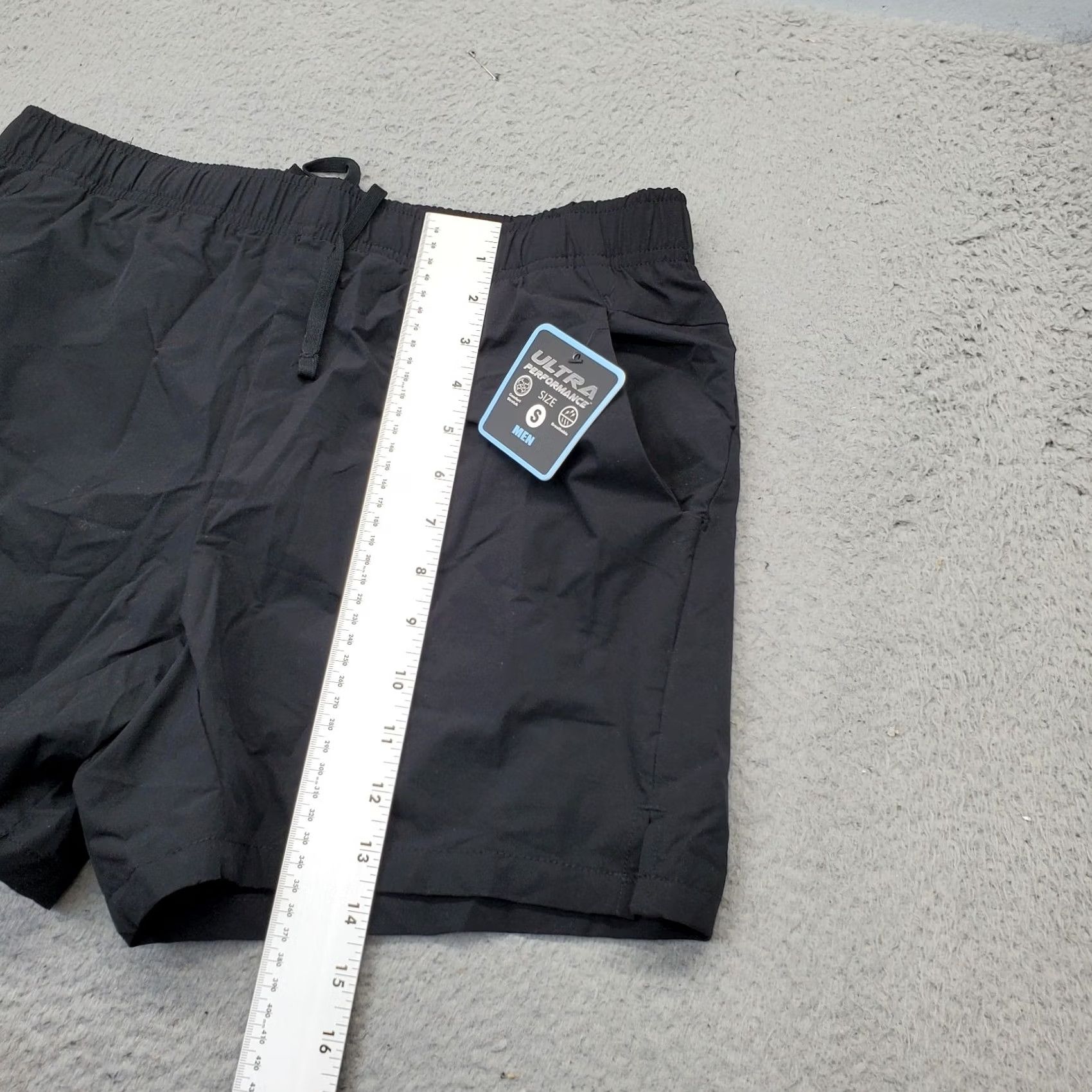 Vintage Ultra Performance Swim Trunk Shorts Mens Small Black Comfort Stretch Drawstring Trunks Size US 29 - 3 Thumbnail