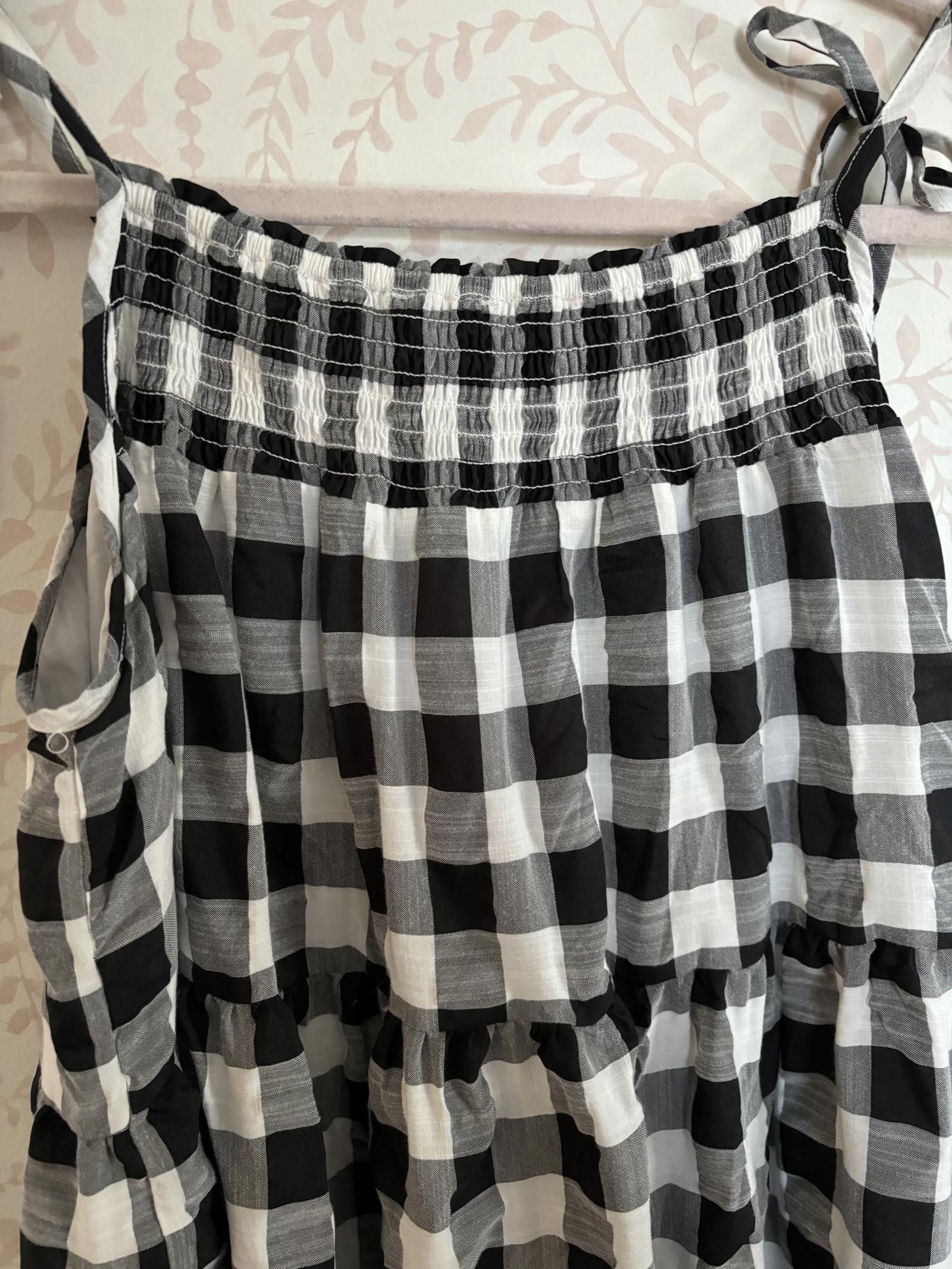 Designer NEW Chic Black and White Gingham Summer Dress Size M / US 6-8 / IT 42-44 - 3 Thumbnail