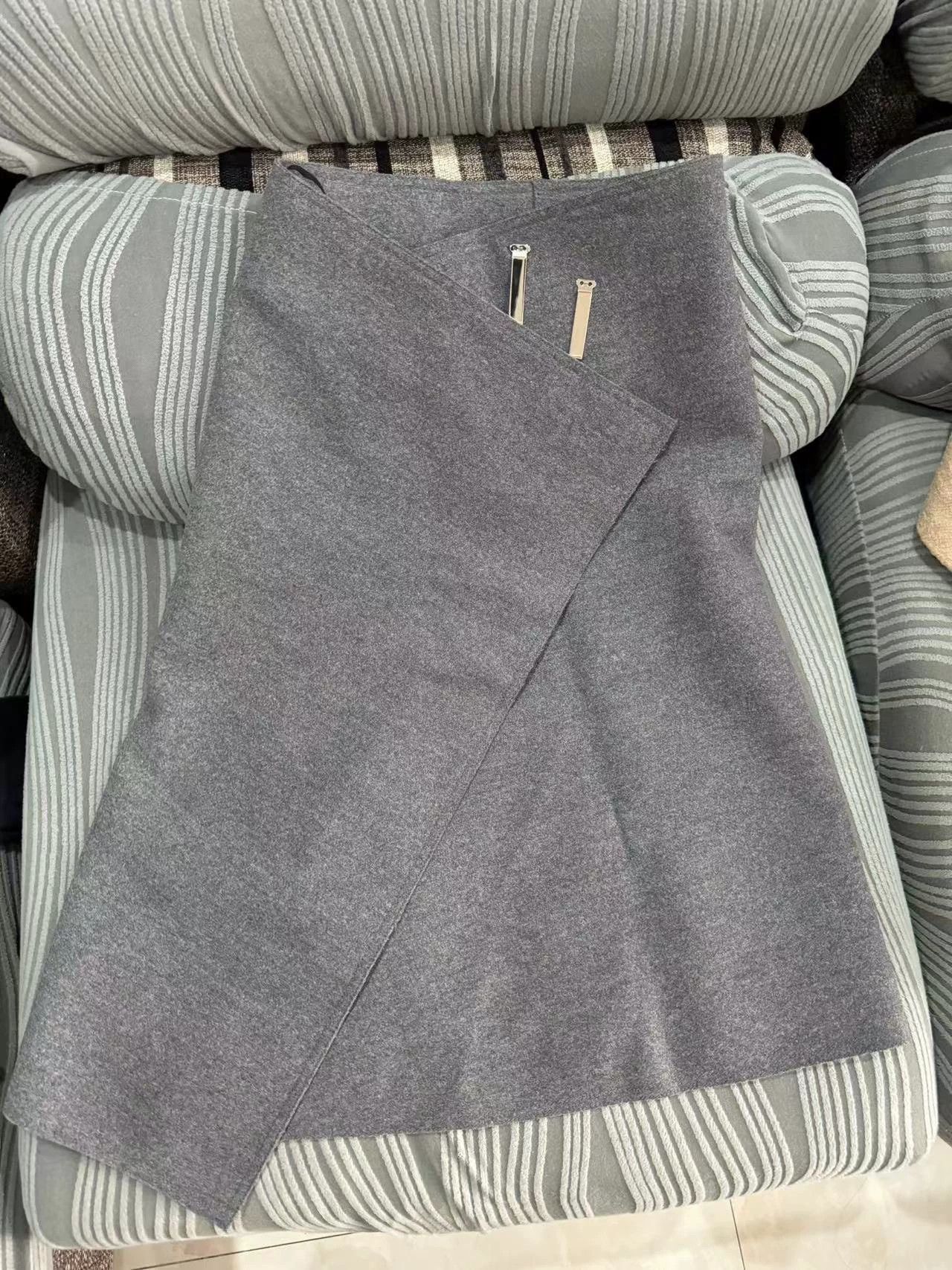 Celine Celine Gray Wool Skirt 3 Closures Different Waist Size 25" / US 0 / IT 36 - 2 Thumbnail