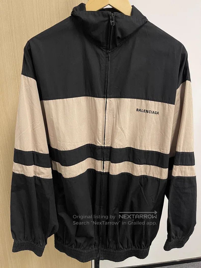 Balenciaga Milk tea color-blocked hoodie jacket
