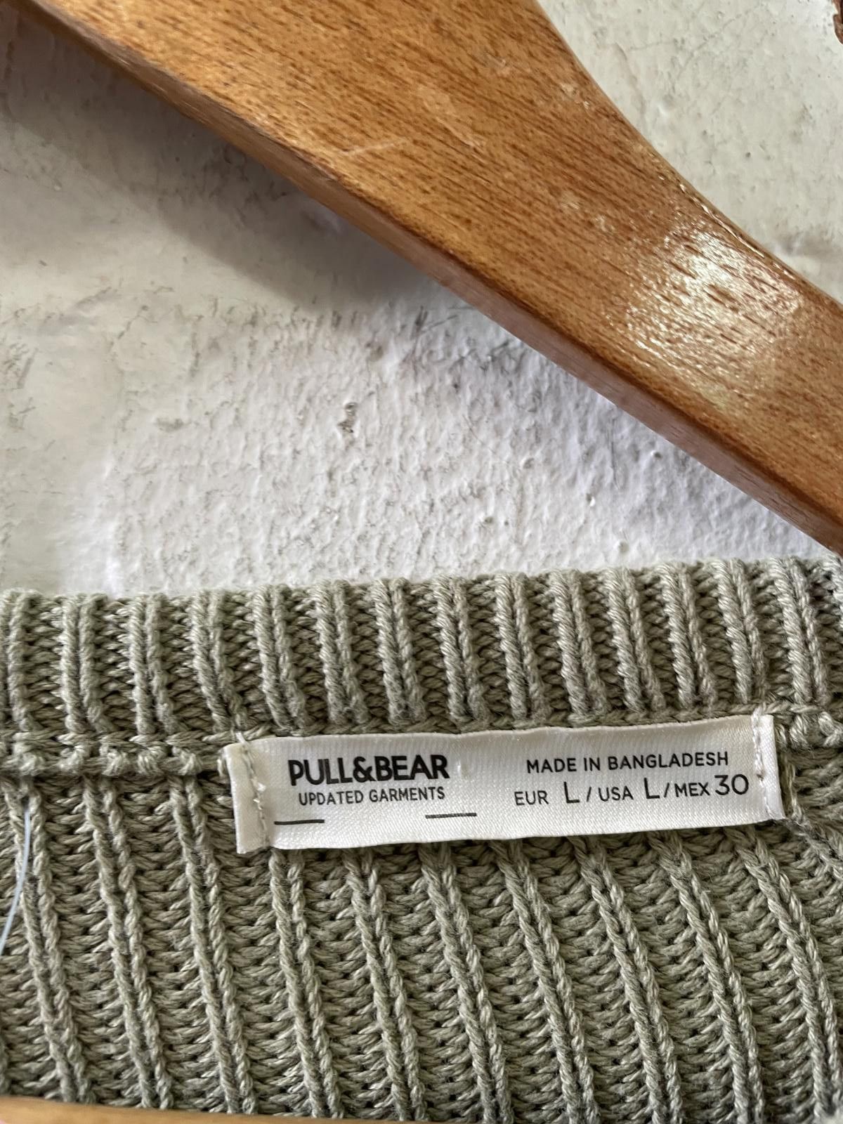 Pull & Bear Pull&Bear Olive Green Ribbed Knit Sweater Size M / US 6-8 / IT 42-44 - 4 Thumbnail