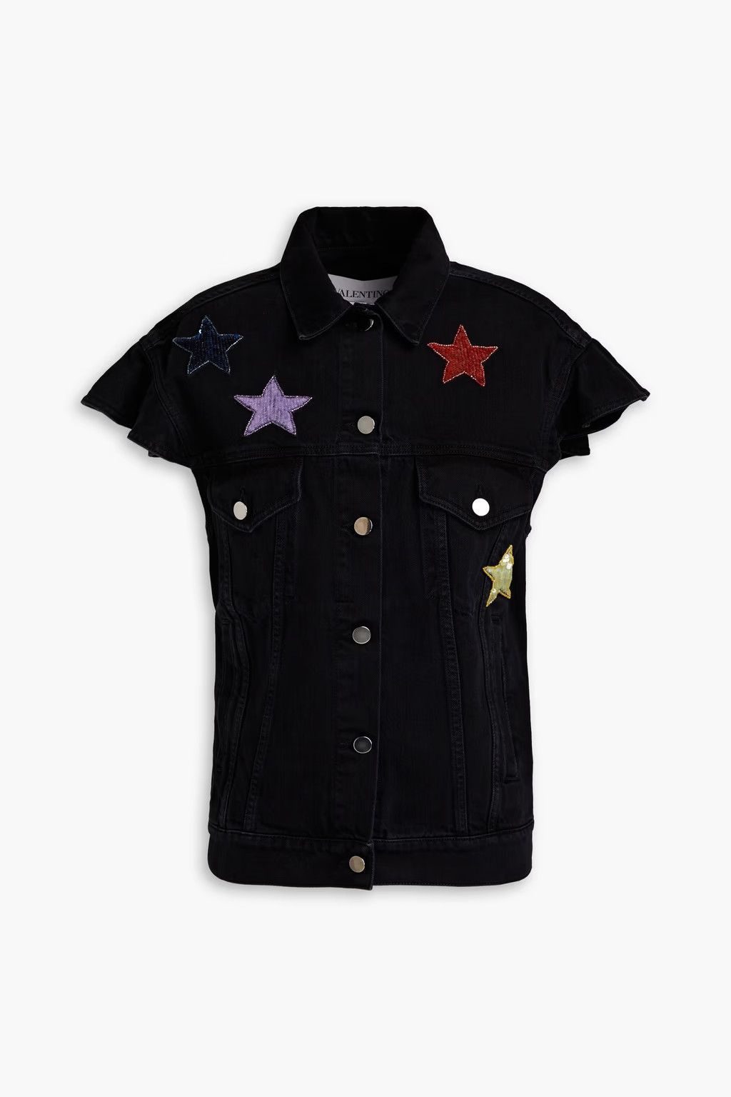 Valentino o1y0226 Denim Jacket in Black Size S / US 4 / IT 40 - 1 Thumbnail