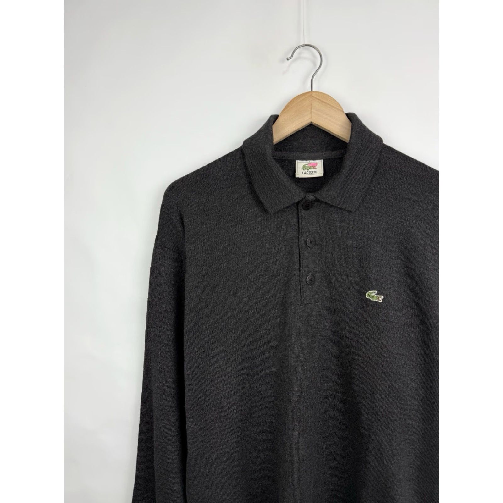 Lacoste VINTAGE 90s Lacoste Wool Sweater Made in France Y2K Retro Sweater XL Mens Gray Size US XL / EU 56 / 4 - 3 Thumbnail