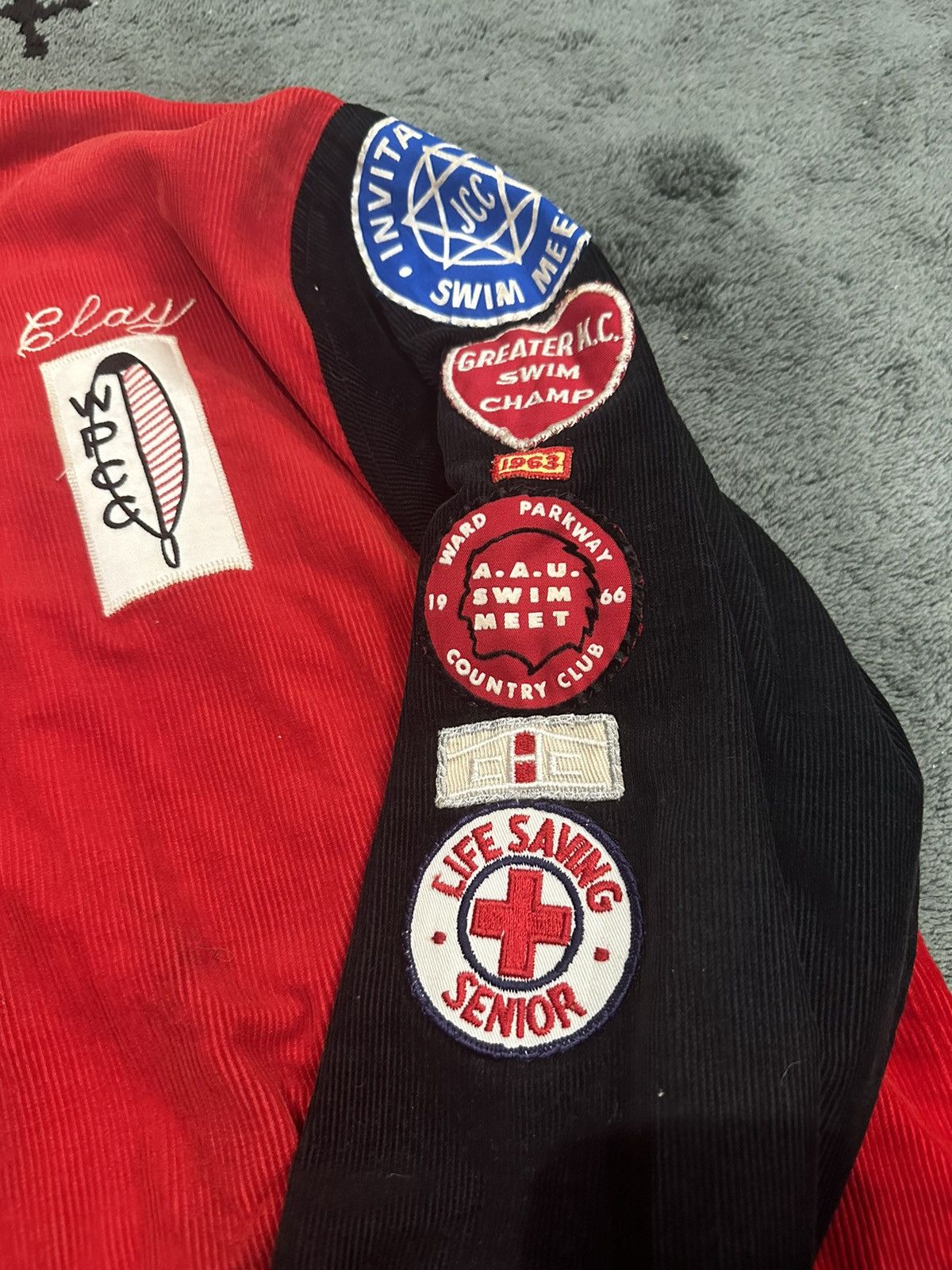 Vintage Crazy Vintage 1960’s Patched Swim Team Varsity Jacket Size US L / EU 52-54 / 3 - 4 Thumbnail