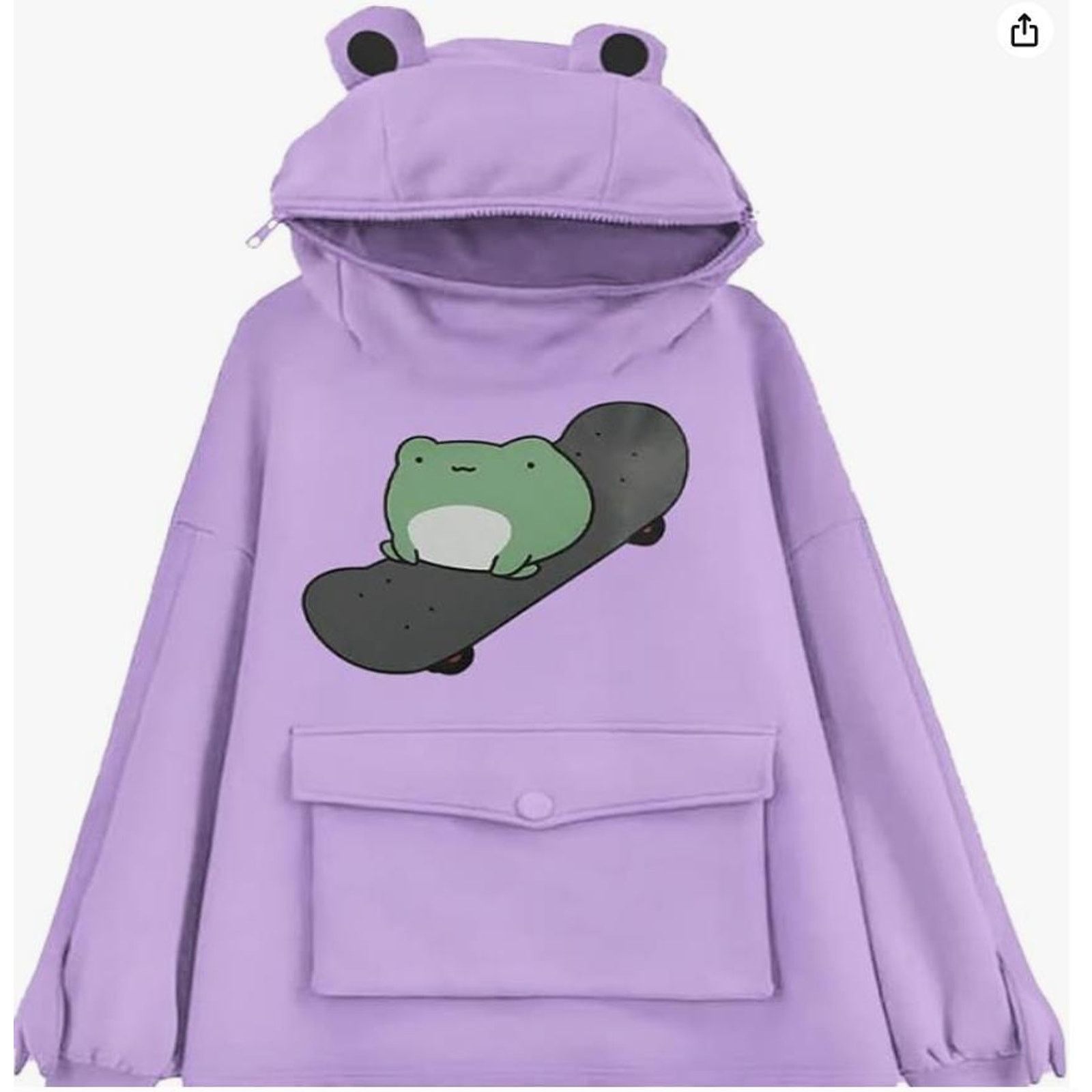 The Unbranded Brand Frog Hoodie Oversized Graphic HoodiPullover SIZE XL Size XL / US 12-14 / IT 48-50 - 2 Thumbnail